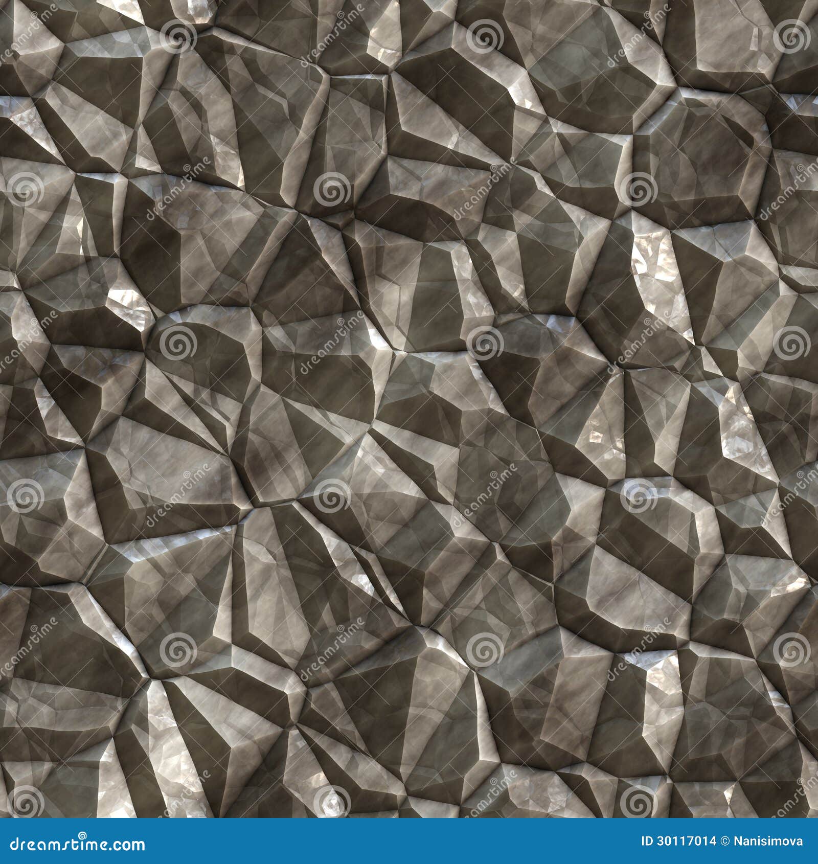 Seamless Abstract Generated Stone Crystal Surface Stock Photo Image