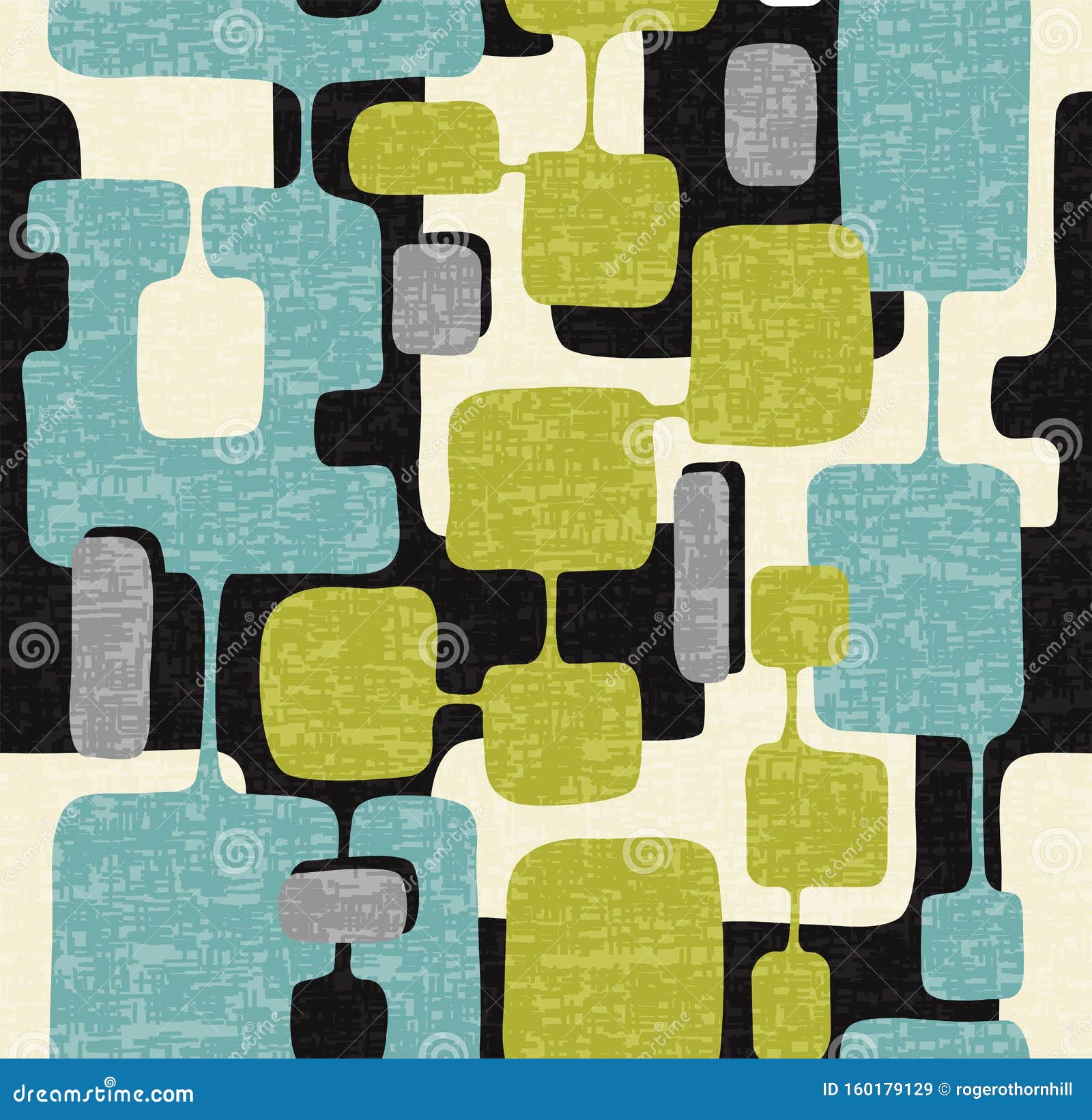 seamless abstract mid century modern pattern. retro  of connected overlaying rectangle s.
