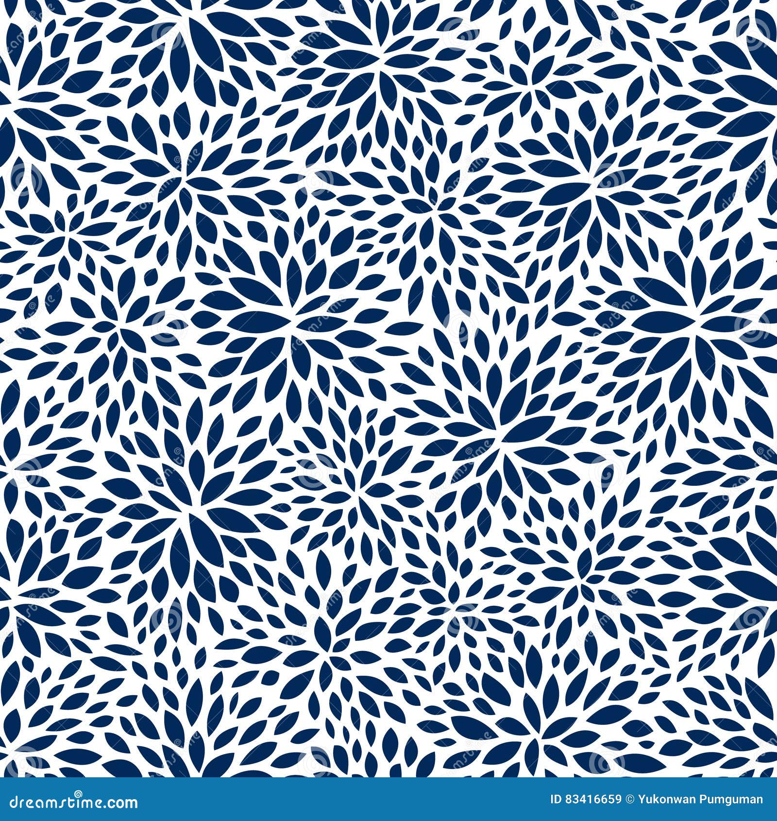 Seamless Abstract Navy Leaf Pattern, Vector Background Stock Vector Illustration of wallpaper
