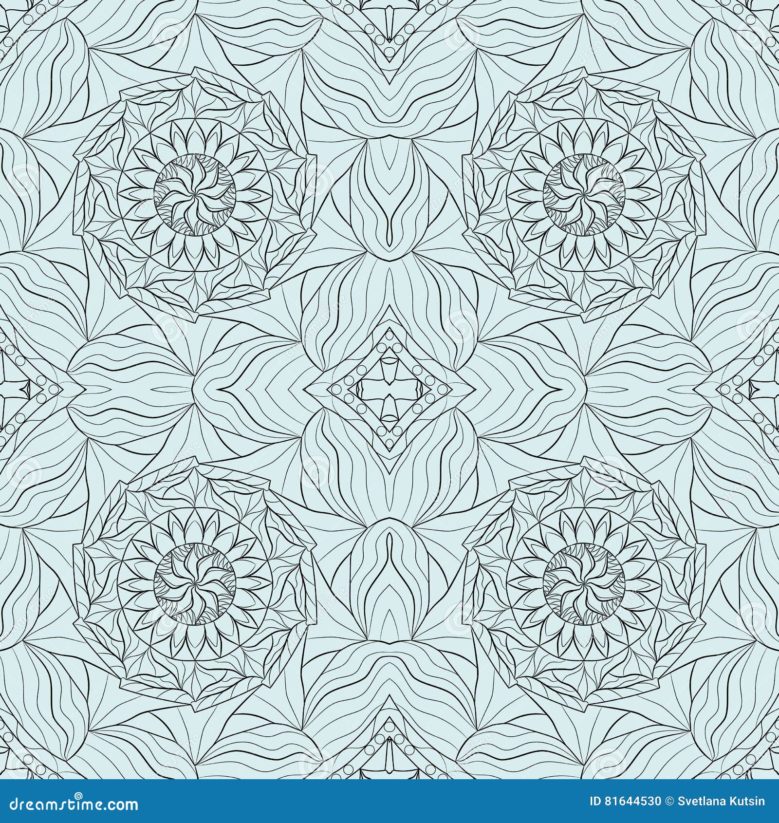 Seamless Abstract Ornament, Stencil Round Pattern, Cut Out Design