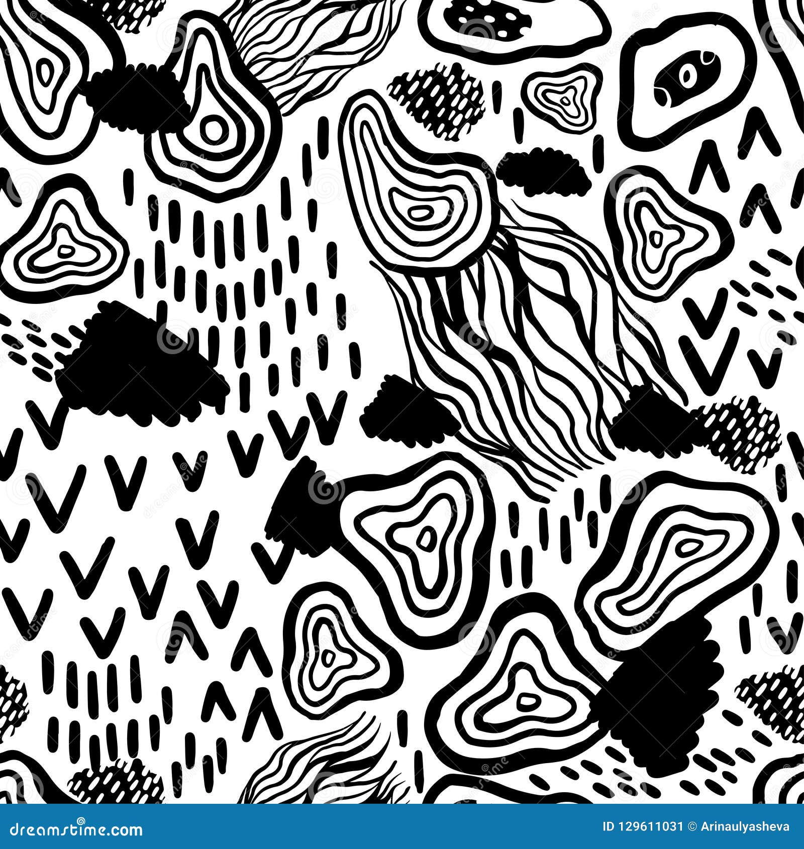 Seamless Abstract Pattern Art. Texture With Hand Painted Crossing Brush