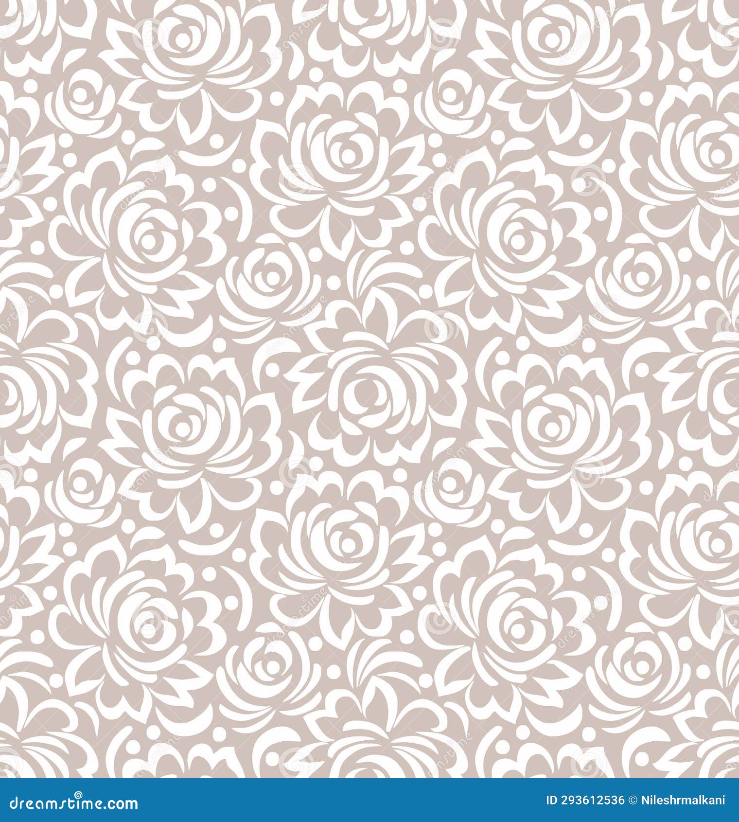 Seamless Abstract Rose Flower Wallpaper Pattern Design Stock Vector