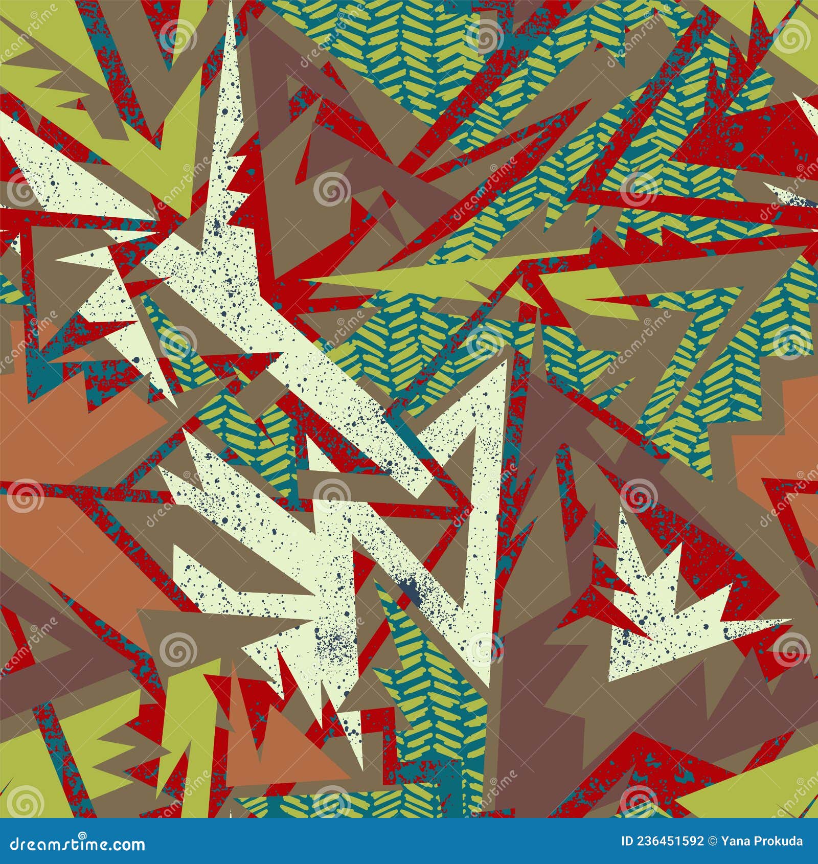 seamless abstract urban pattern with curved colorul geometry s
