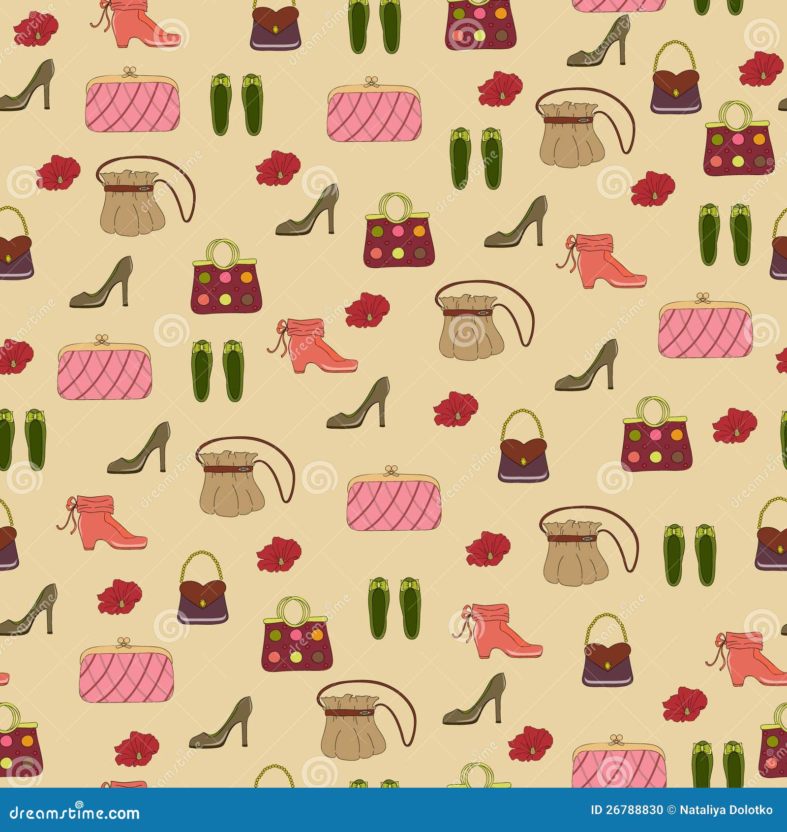 Seamless Accessories Wallpaper Stock Vector Illustration of template