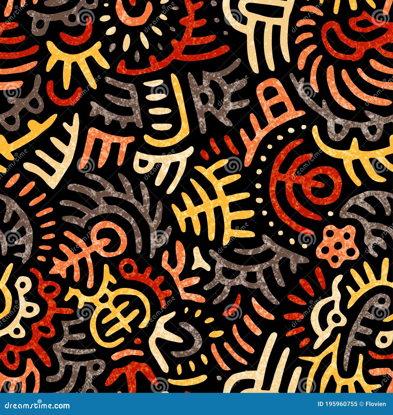 seamless african pattern in patchwork style. ethnic and tribal motives. doodle ornament. print for textiles.  