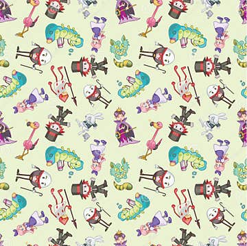 Seamless Alice in Wonderland Pattern Stock Vector - Illustration of ...