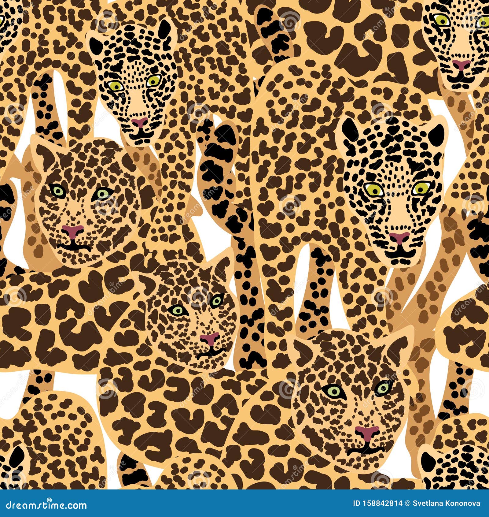Seamless Animal Print Woth Jaguar Spots. Stock Vector - Illustration of border, leopard: 158842814 Seamless Animal Print Woth Jaguar Spots. Stock Vector - Illustration of border, leopard: 158842814