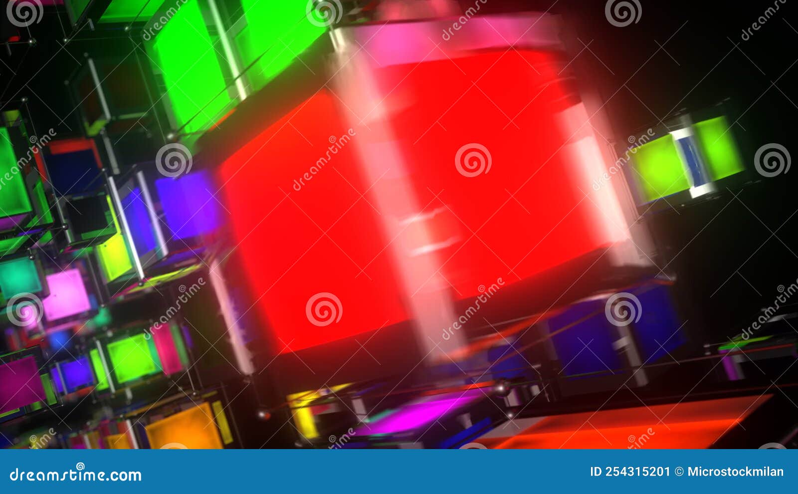 Seamless Animation of the Colorful Cubes VJ Loop Stock Video Video of
