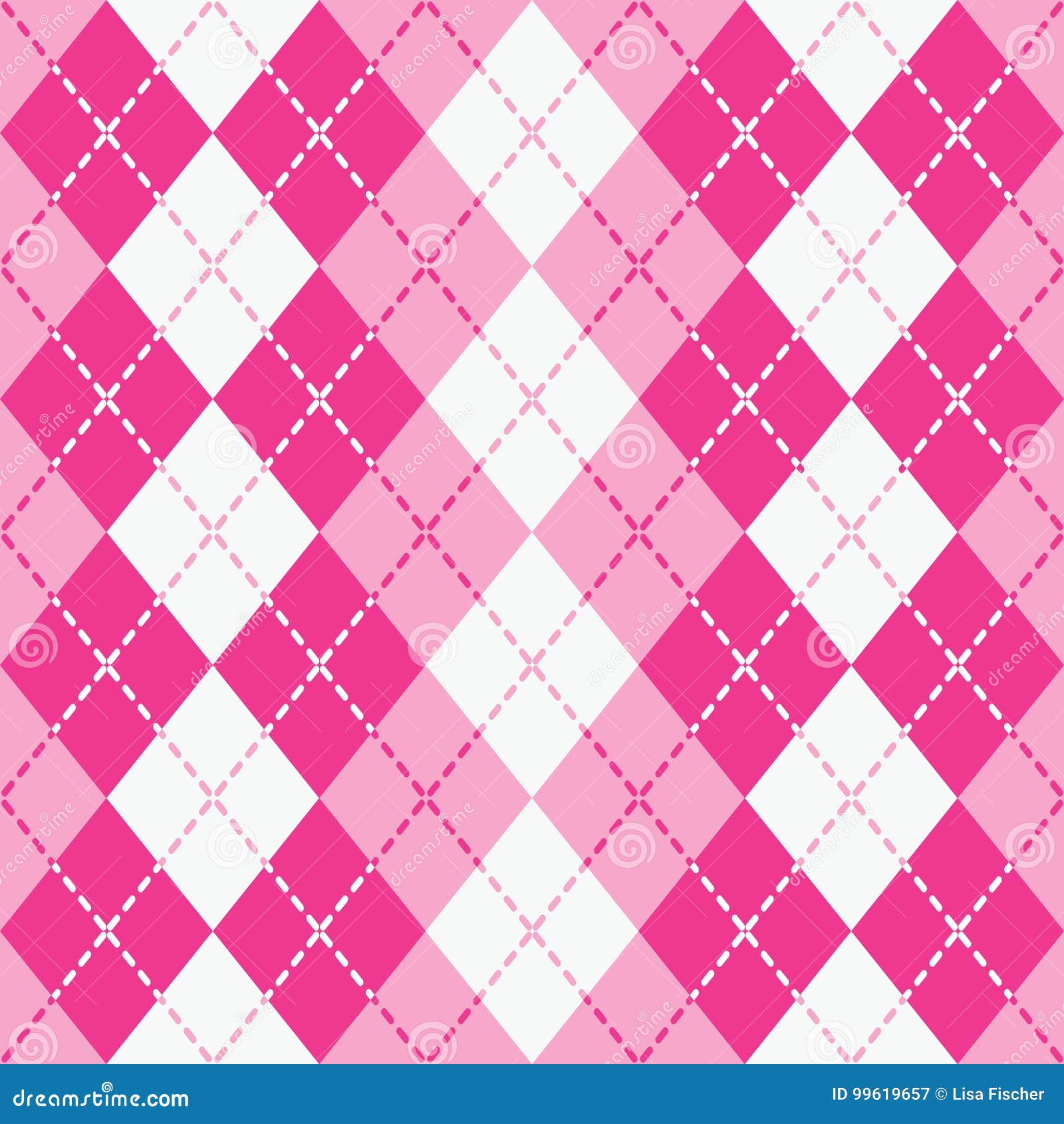 dashed argyle in pink and white