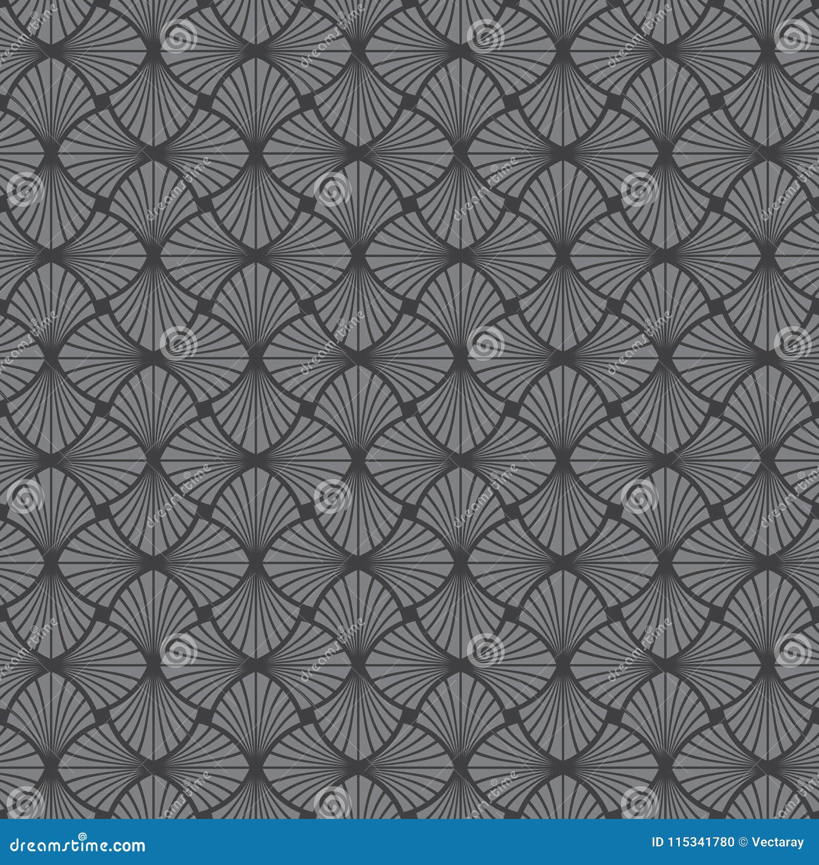 seamless art deco feather leaf palmette background.