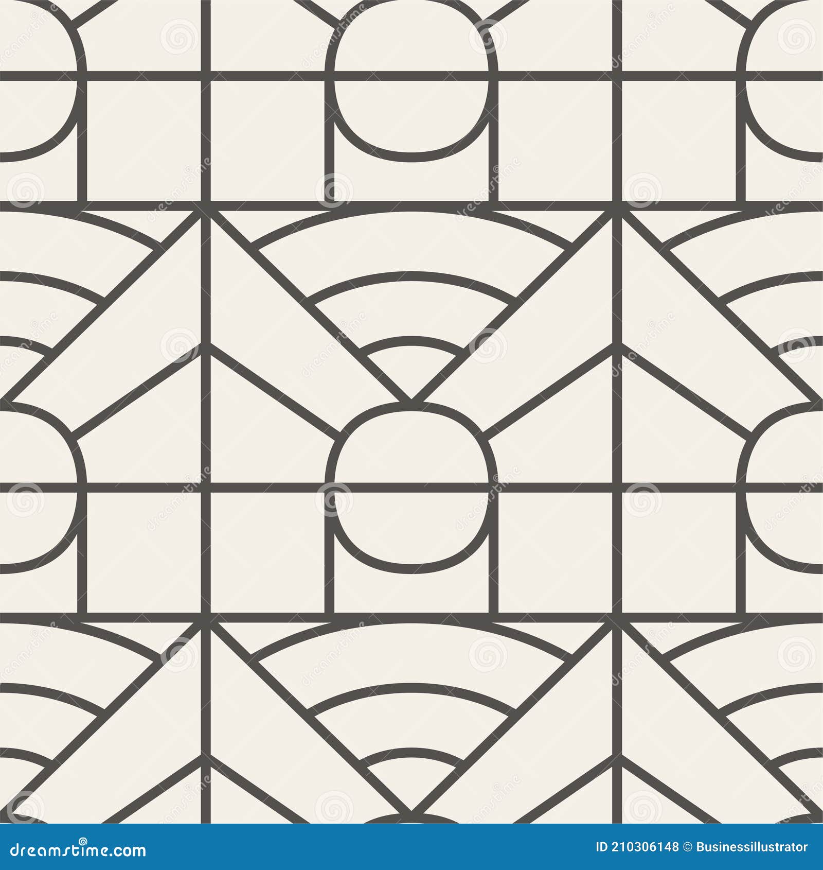 Seamless Art Deco Geometric Black and White Pattern Stock Vector