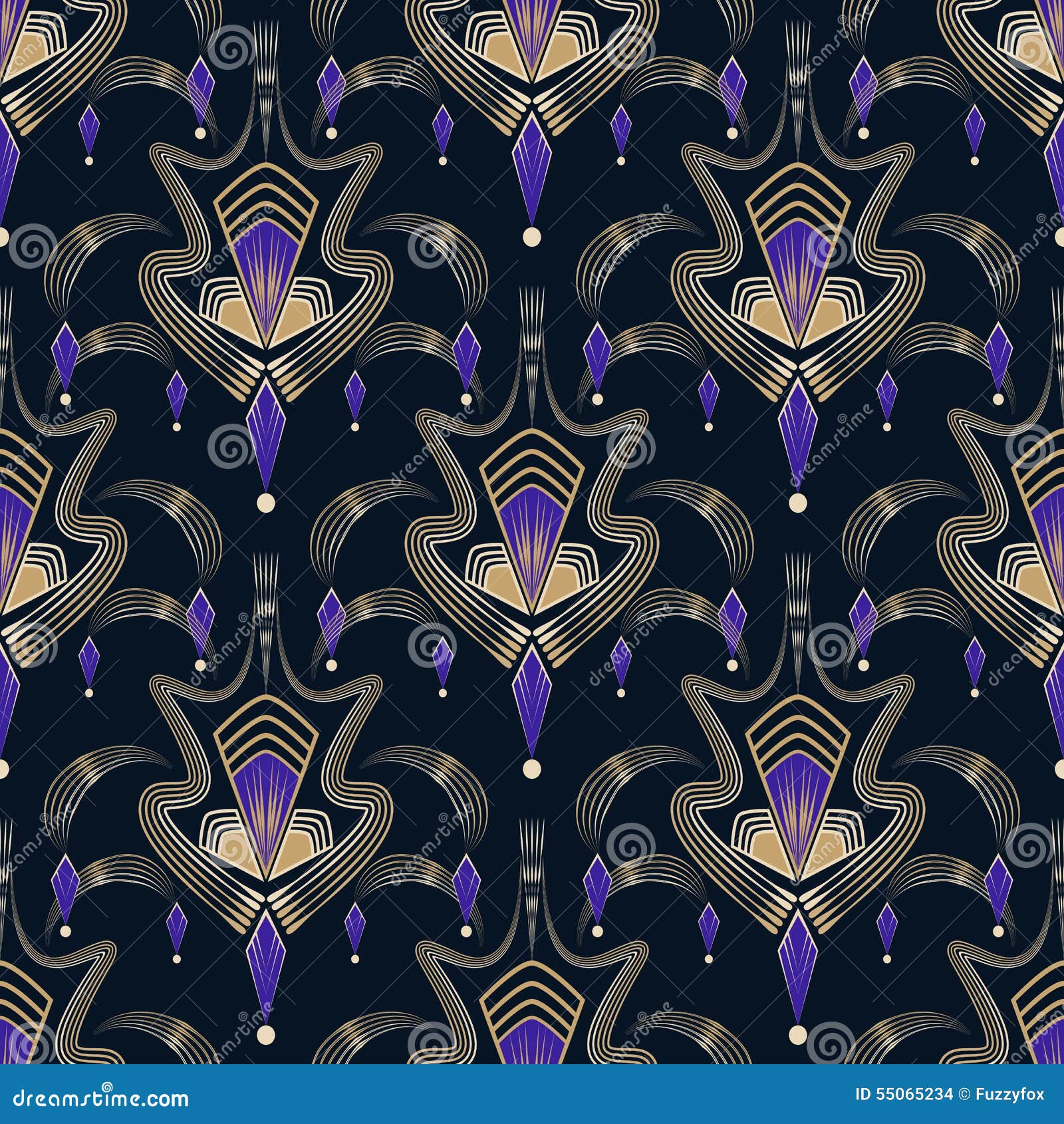 Seamless Art Deco Modern Pattern Graphic Ornament. Abstract Stylish Background Stock Vector