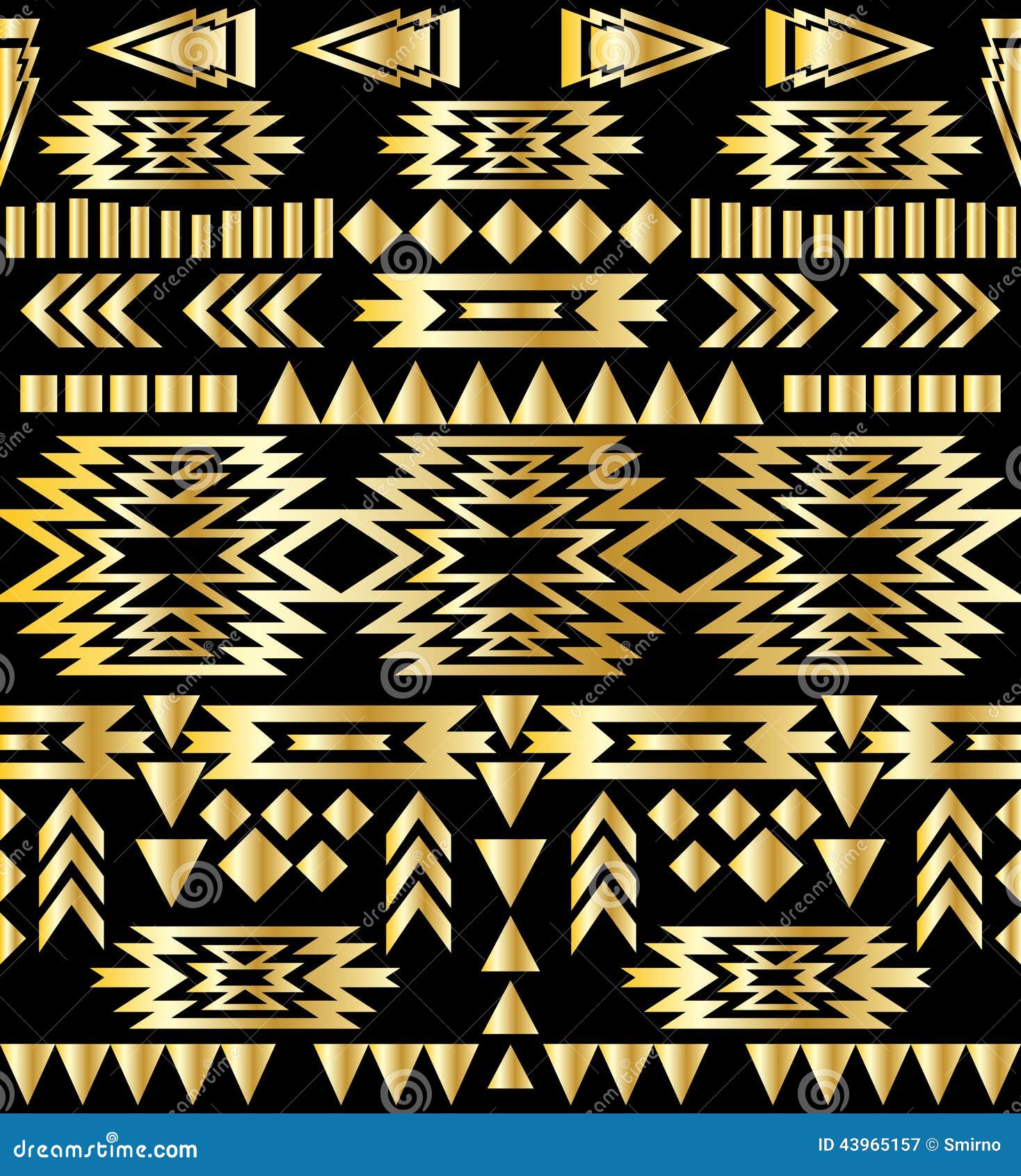 Seamless Aztec Pattern Art Deco Style, Vector Illustration Stock Vector