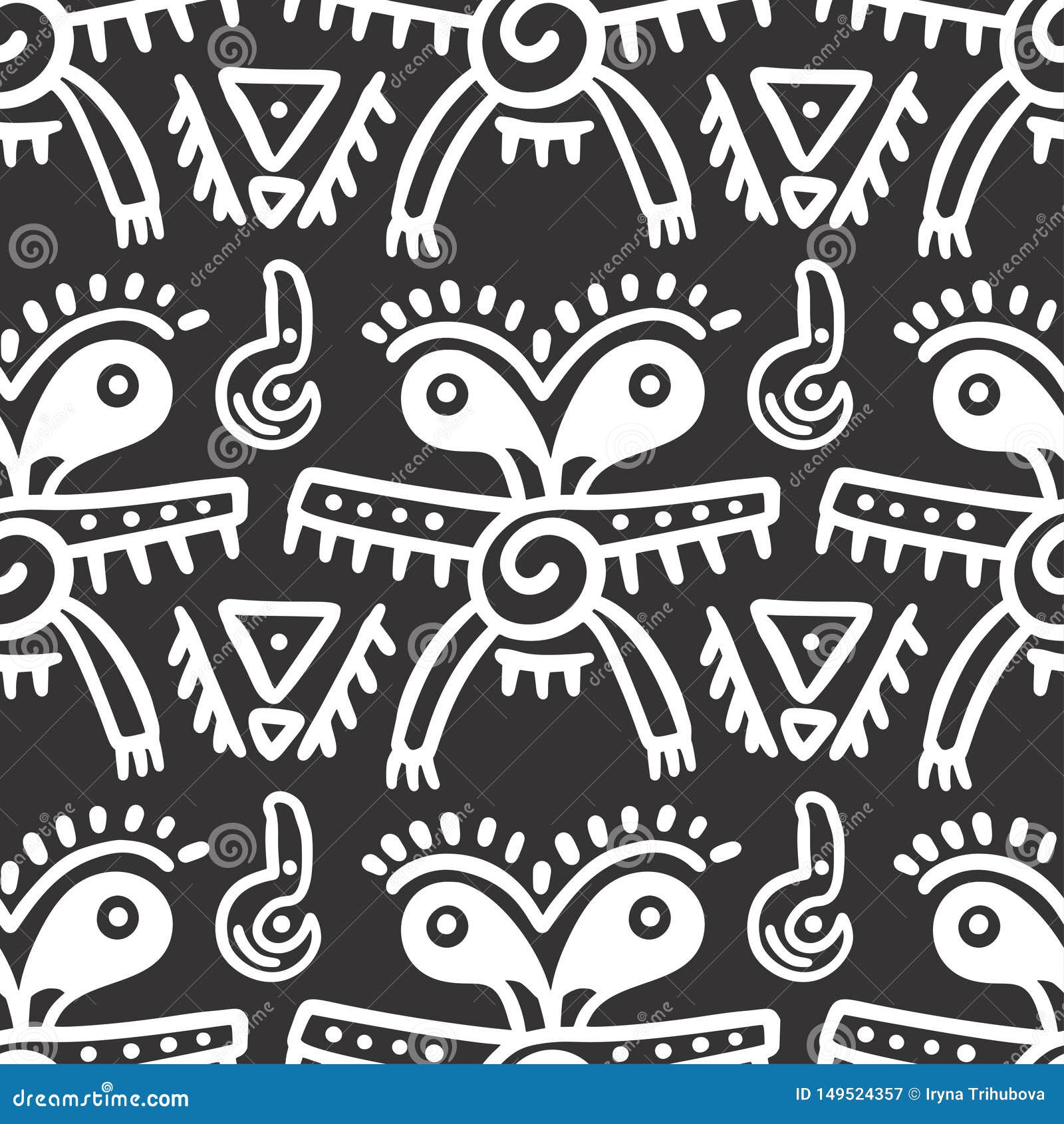 Download Seamless Aztec Vector Pattern. Stock Vector - Illustration ...
