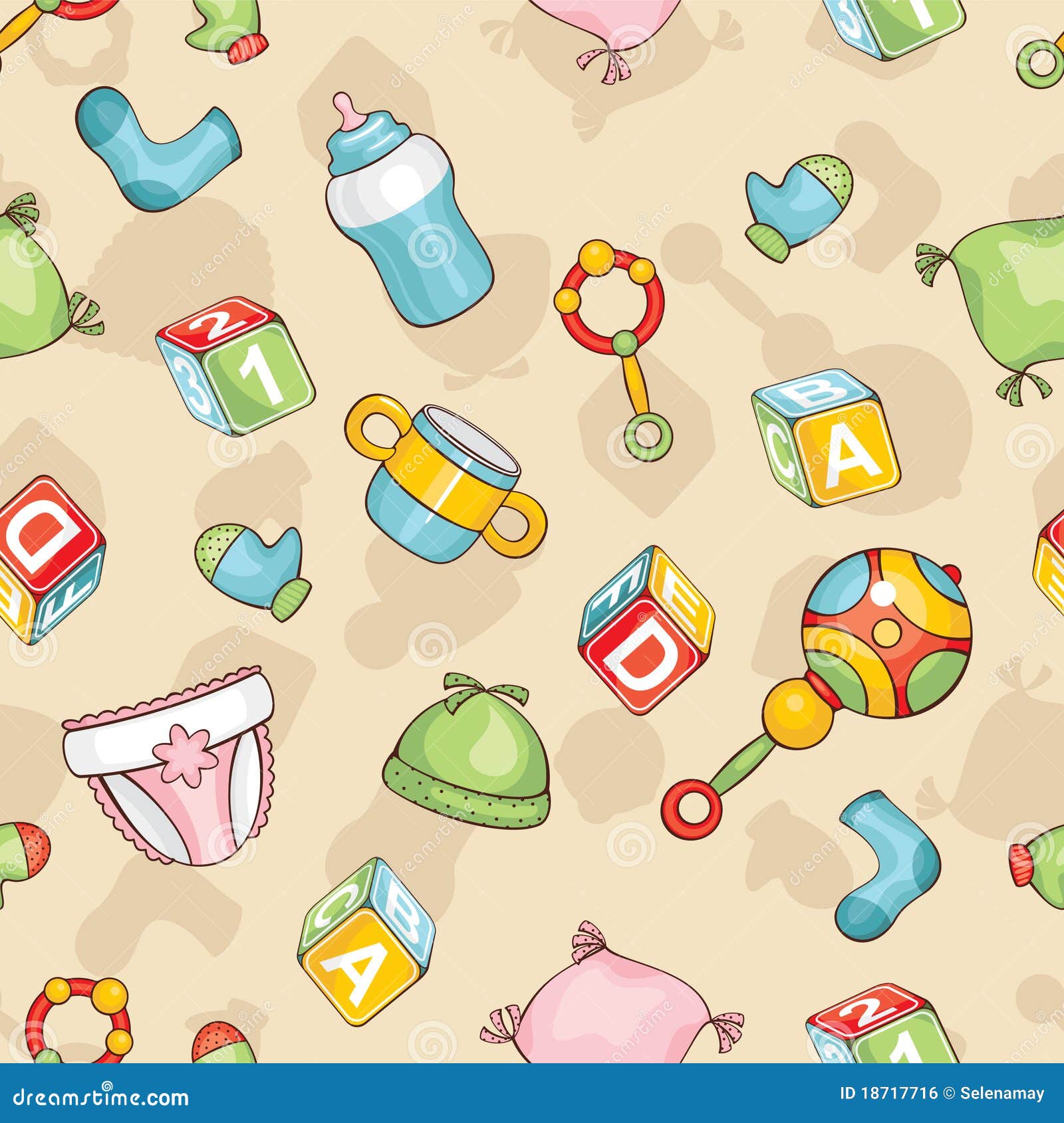 Seamless baby background stock vector. Illustration of plate 18717716