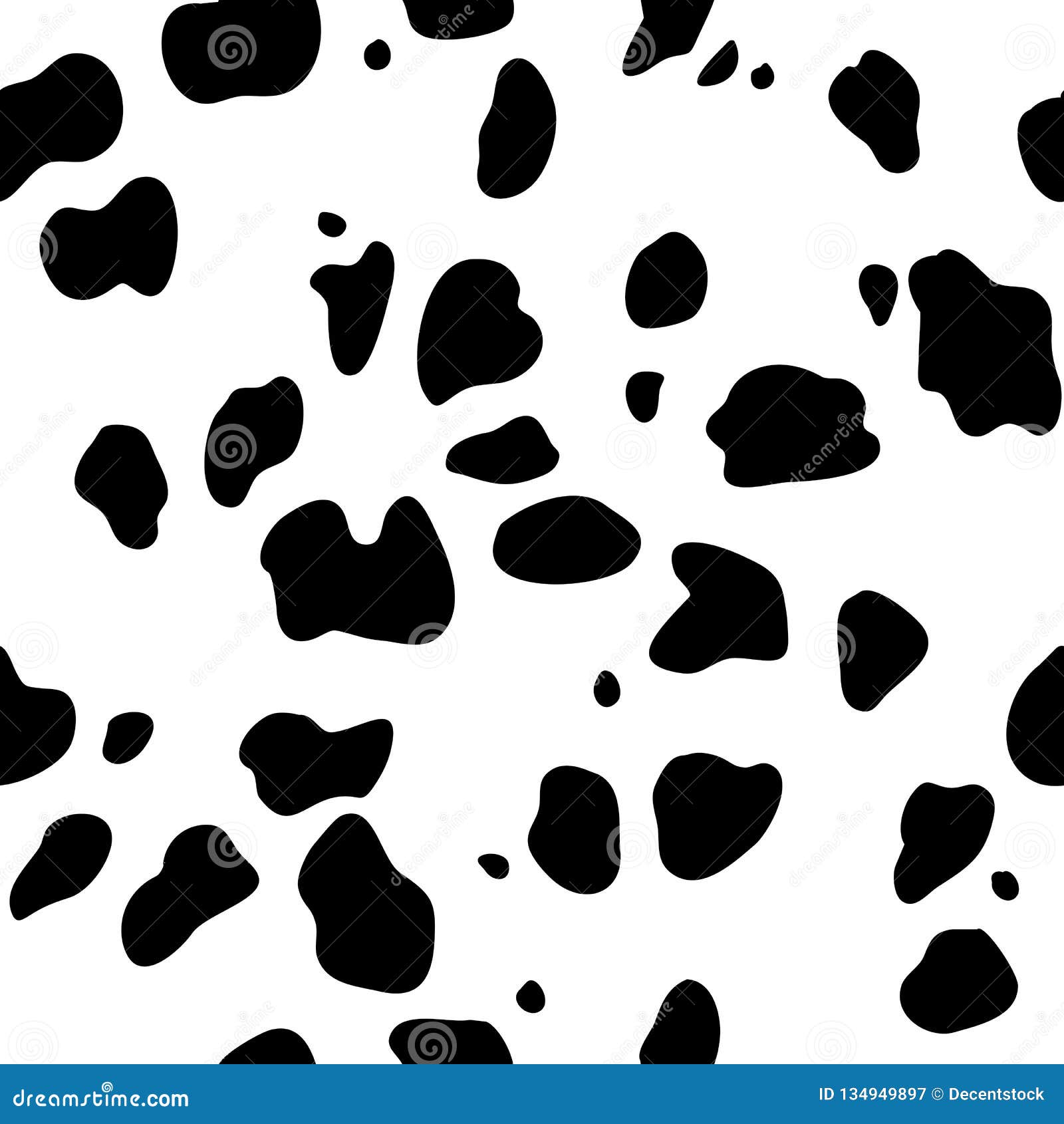 Seamless Background Black and White Pattern Dalmatians Stock Vector