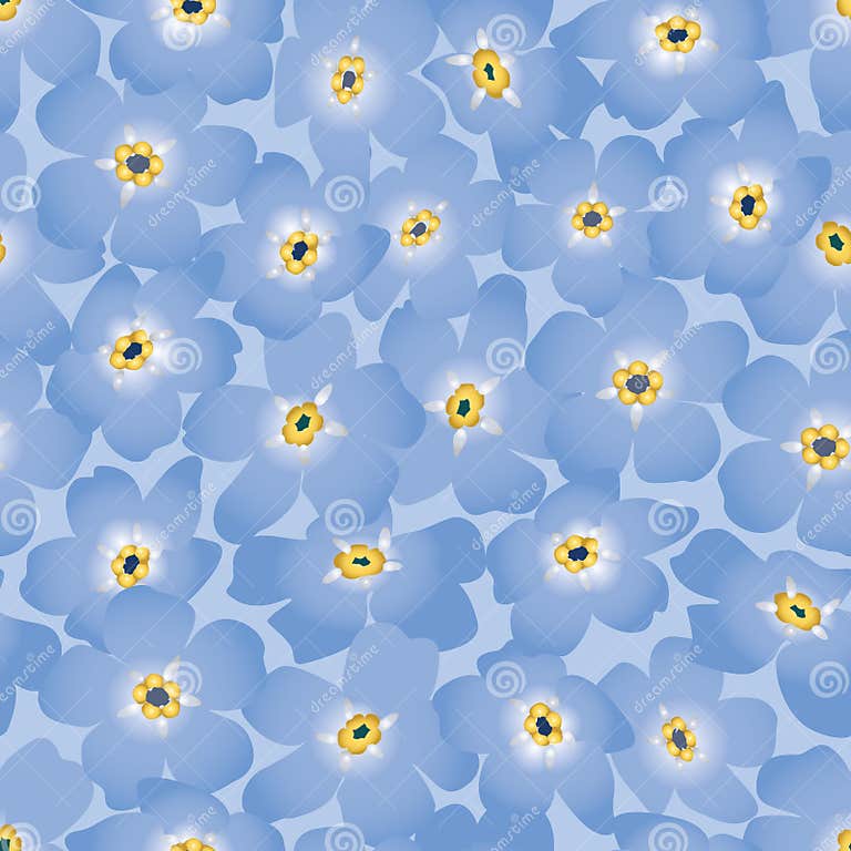 Seamless Background with Blue Flower Stock Illustration Illustration