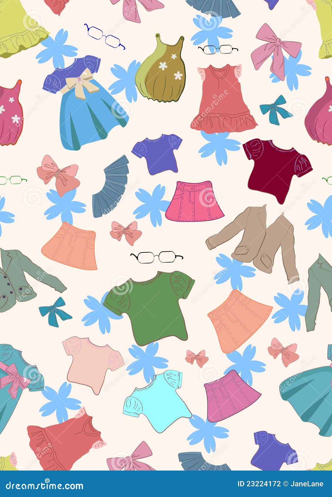 Seamless Background with Children Clothes Stock Vector - Illustration ...