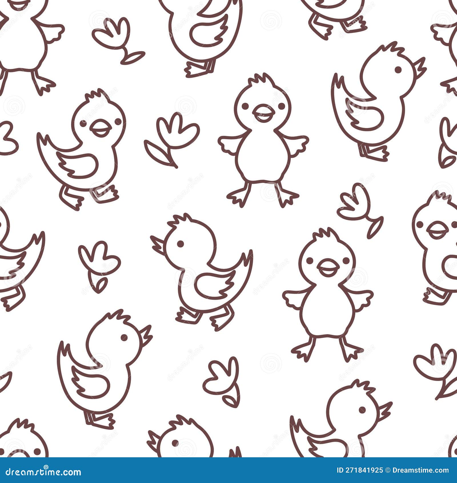 Seamless Background with Cute Ducks Stock Vector - Illustration of