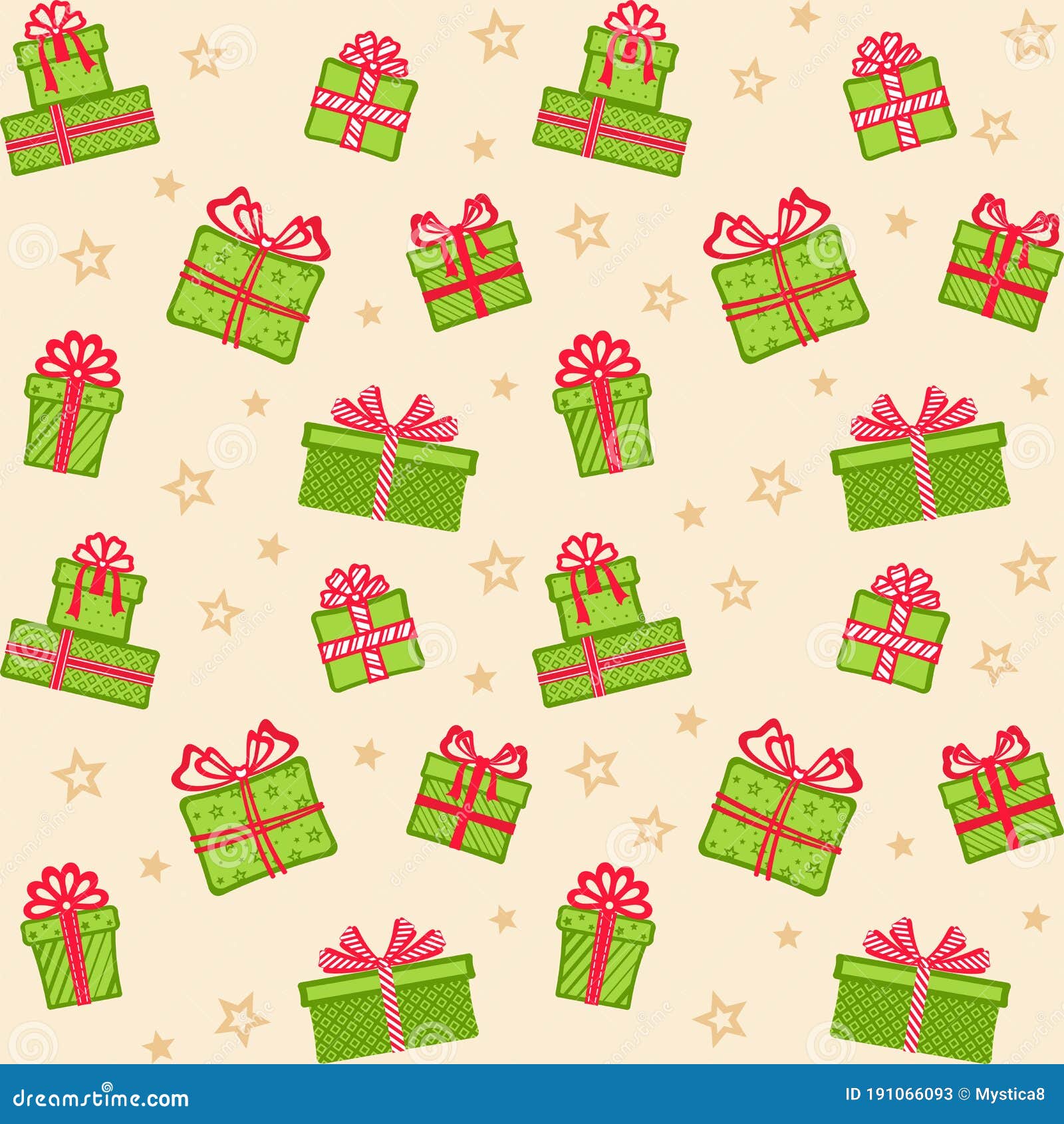 Seamless Background with Different Gift Boxes. Design Template Stock