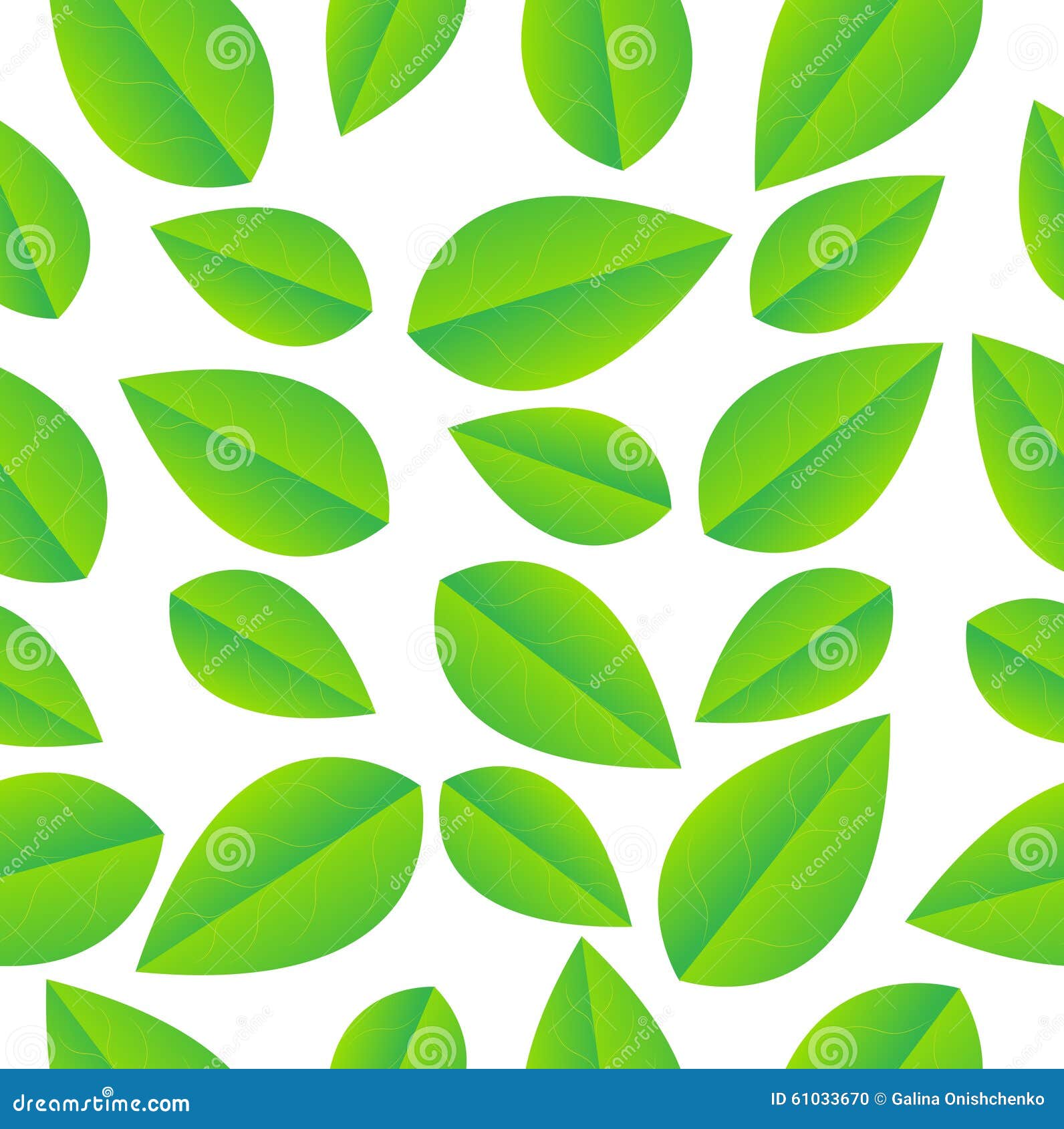 Seamless Background With Green Leaves Stock Vector - Illustration of