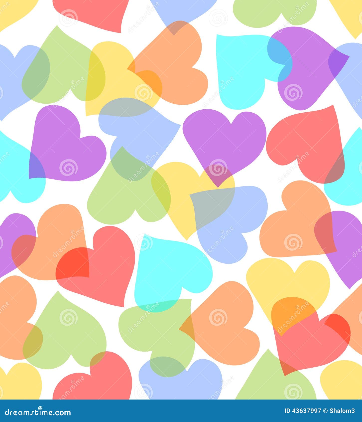 Seamless Background With Hearts In Pastel Colors Stock Illustration