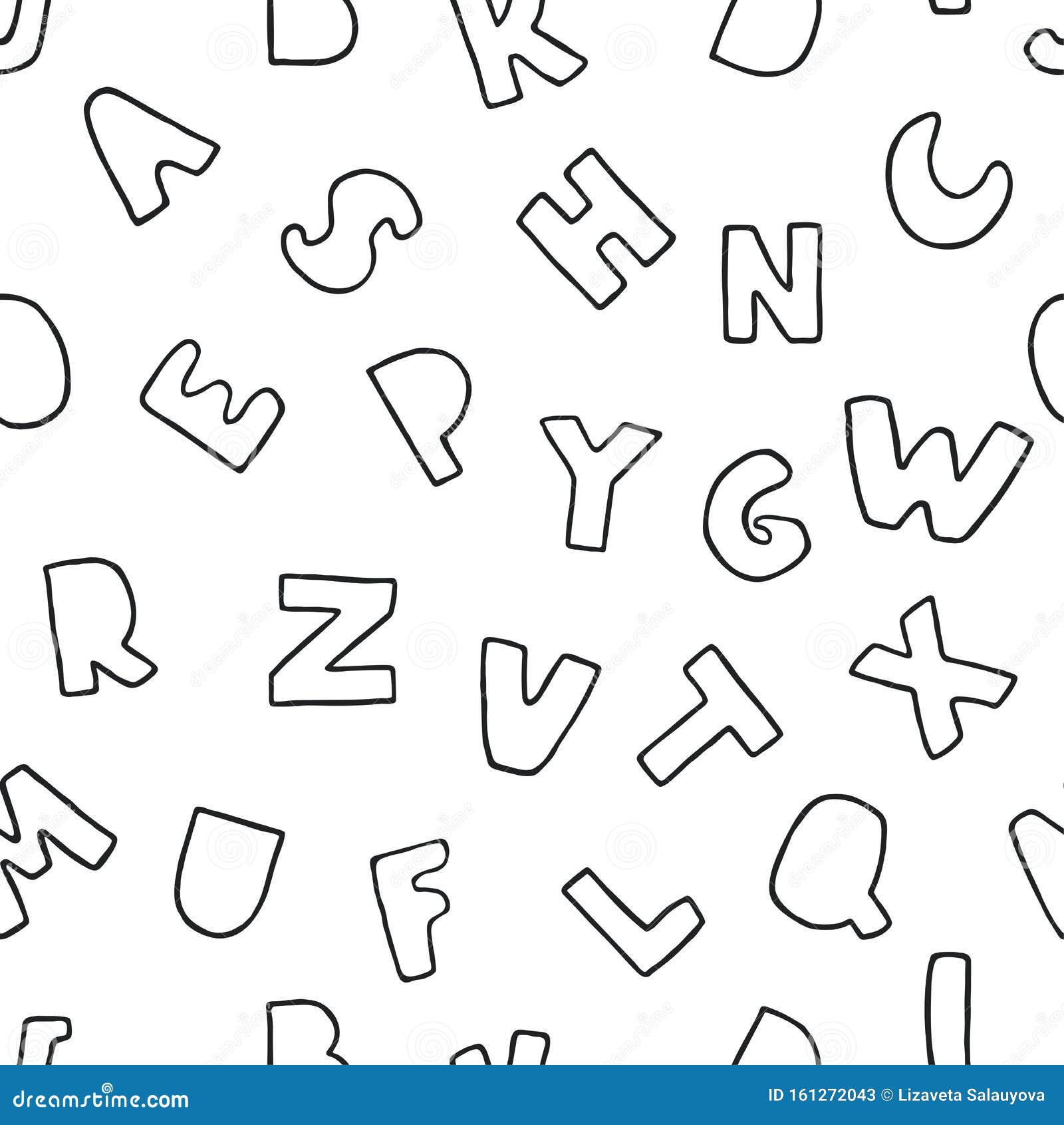 Seamless Background with Outline Letters Stock Vector - Illustration of