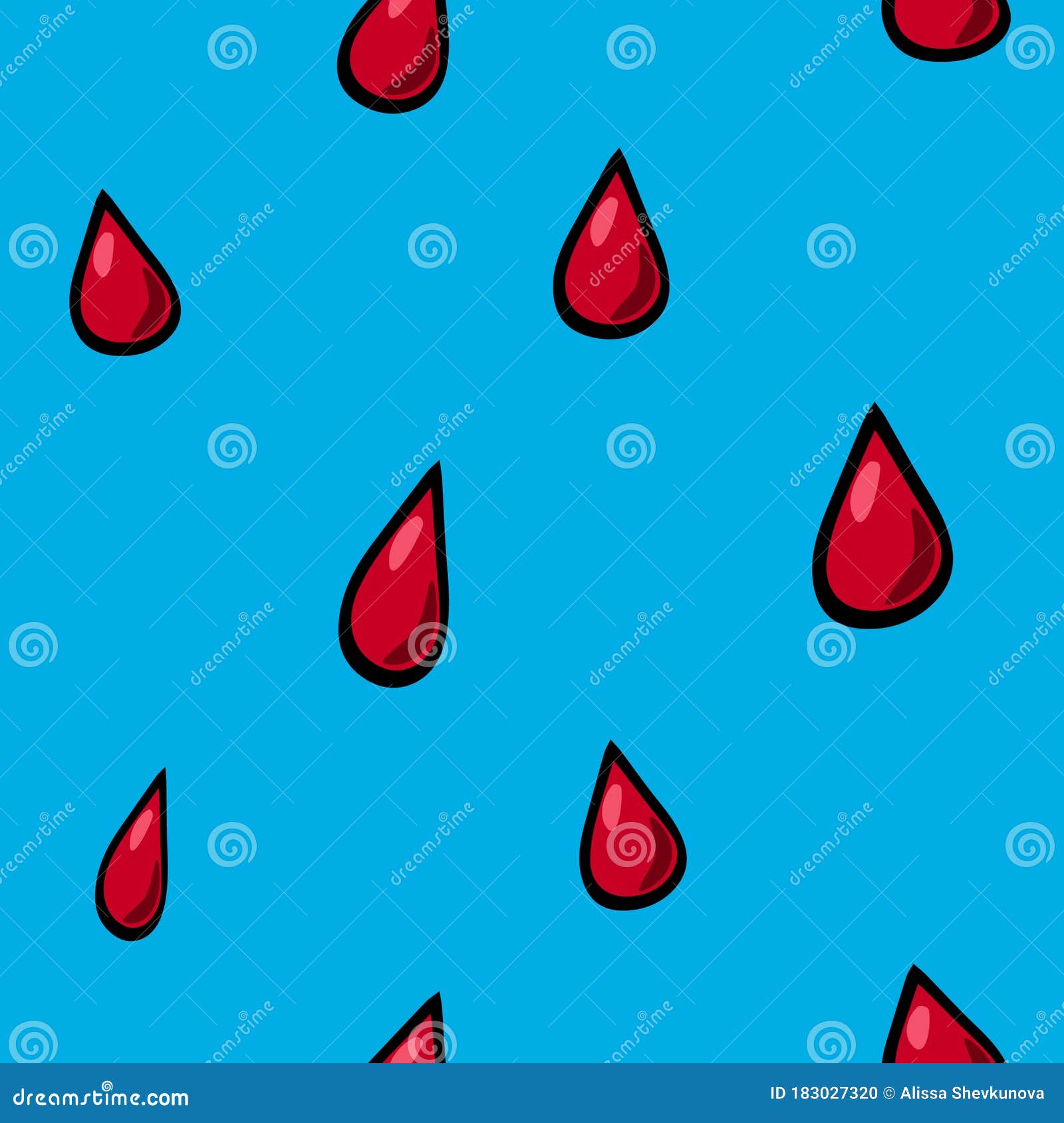 Seamless Background Pattern of Blood Drop Abstract. Red Dripping Drops ...
