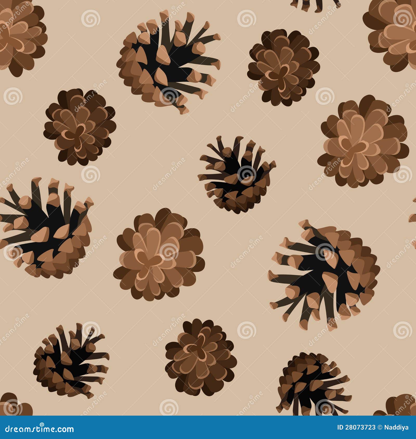 seamless background with pine cones.
