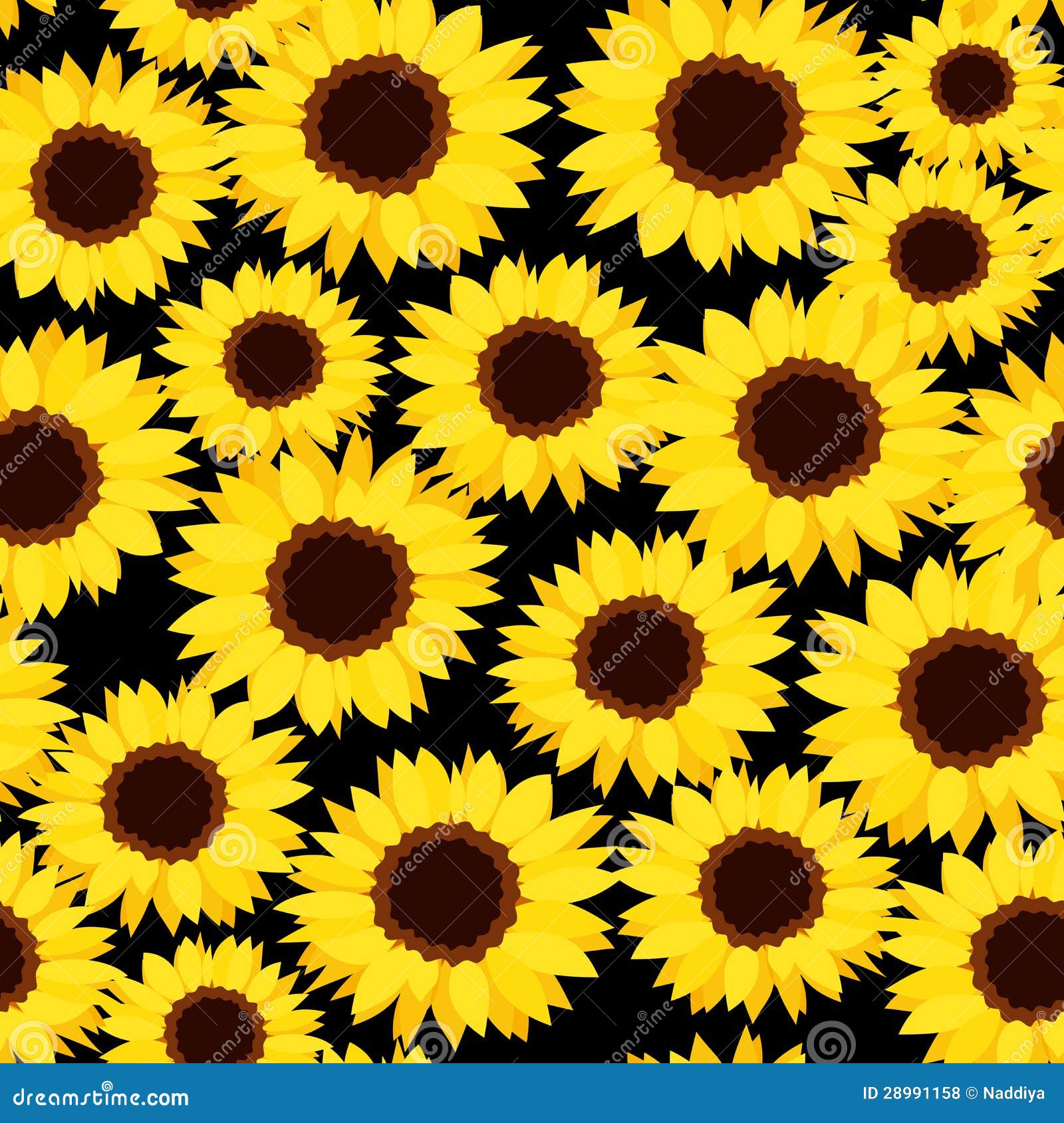 seamless background with sunflowers.
