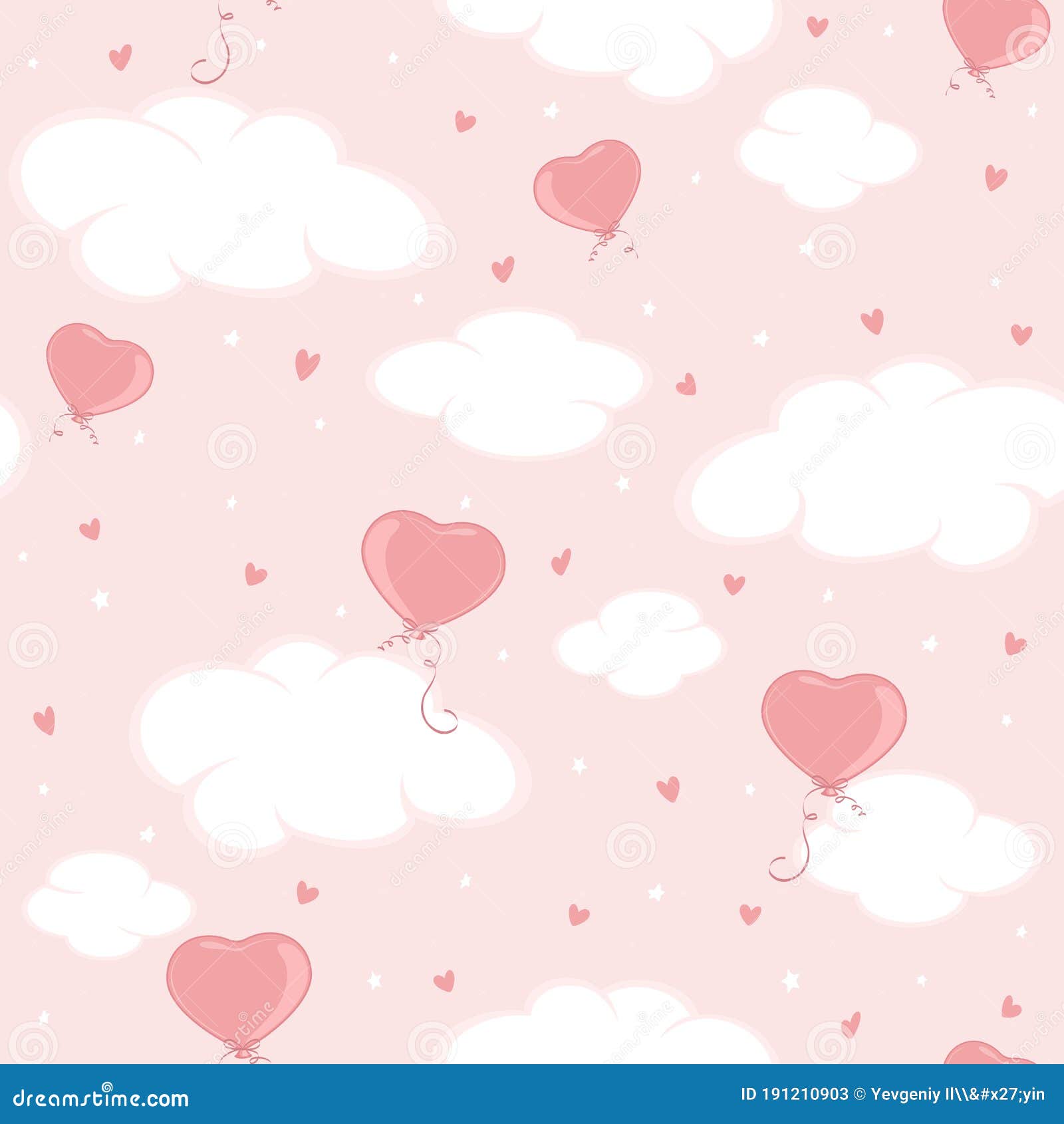 All Over Pattern Of Soft Pastel Pink Coloured Hearts Forming A