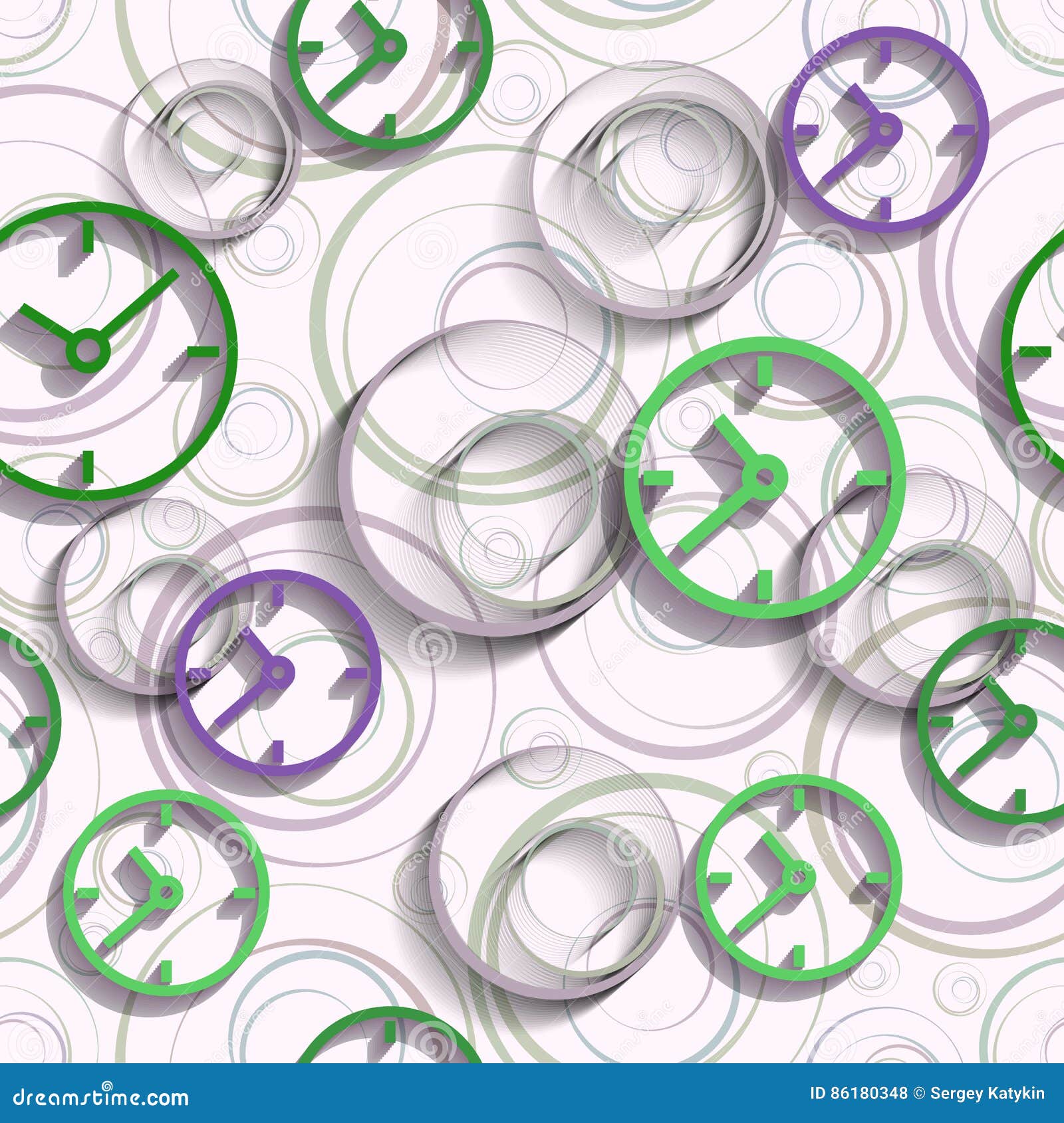 Seamless Background of Watch Dials. Stock Vector - Illustration of