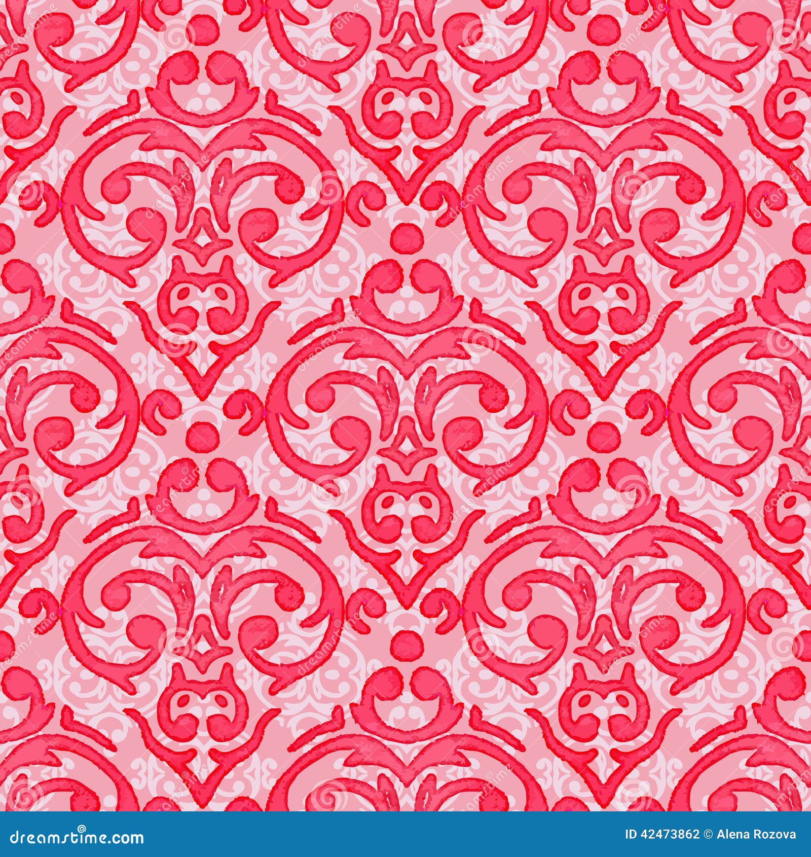 Seamless Baroque Damask Background Stock Vector - Illustration of ...