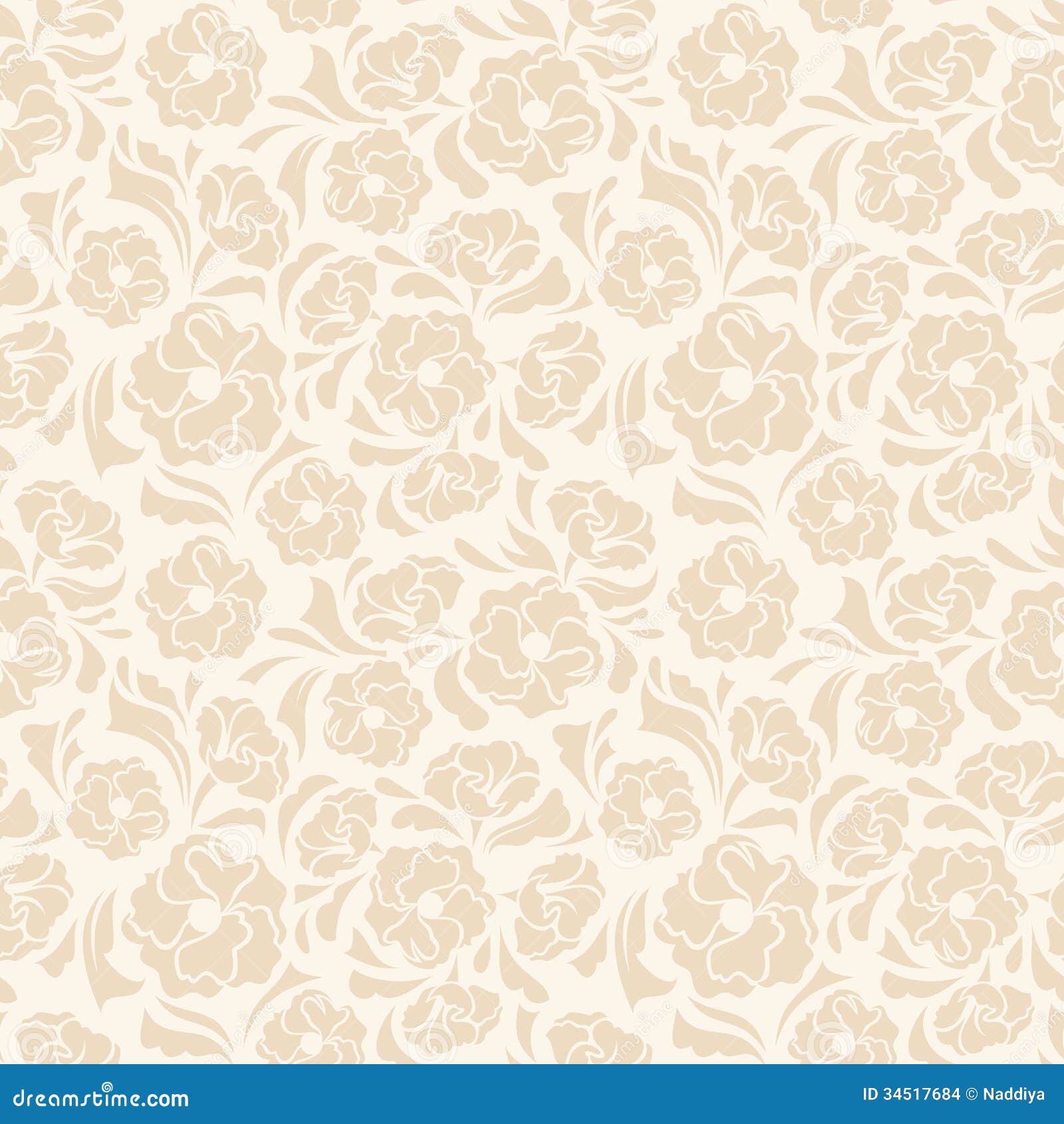 seamless beige floral pattern.