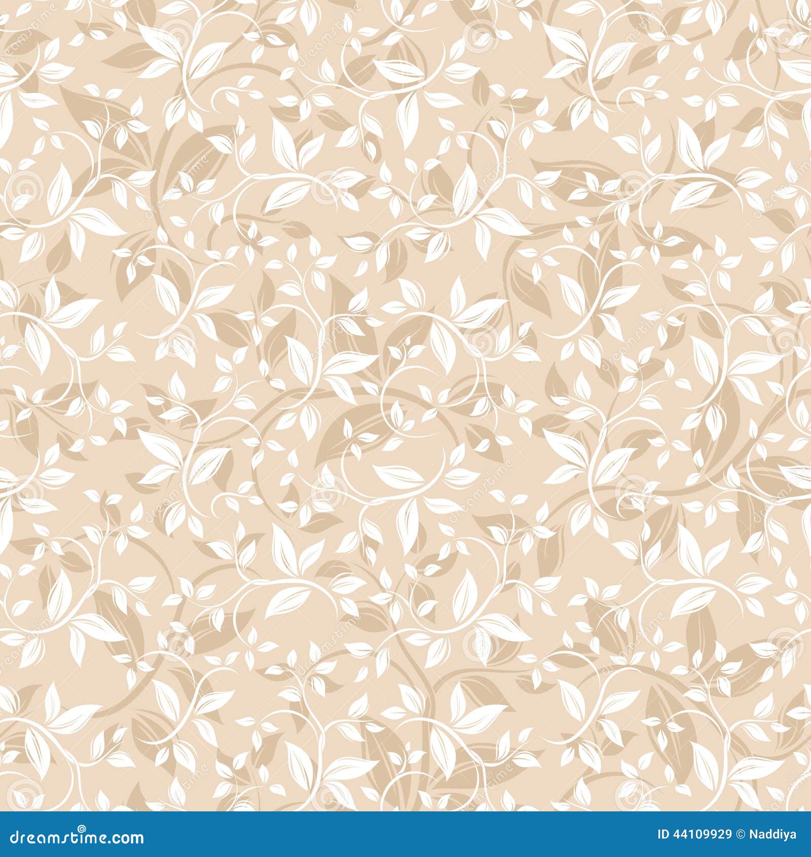 seamless beige floral pattern.  .