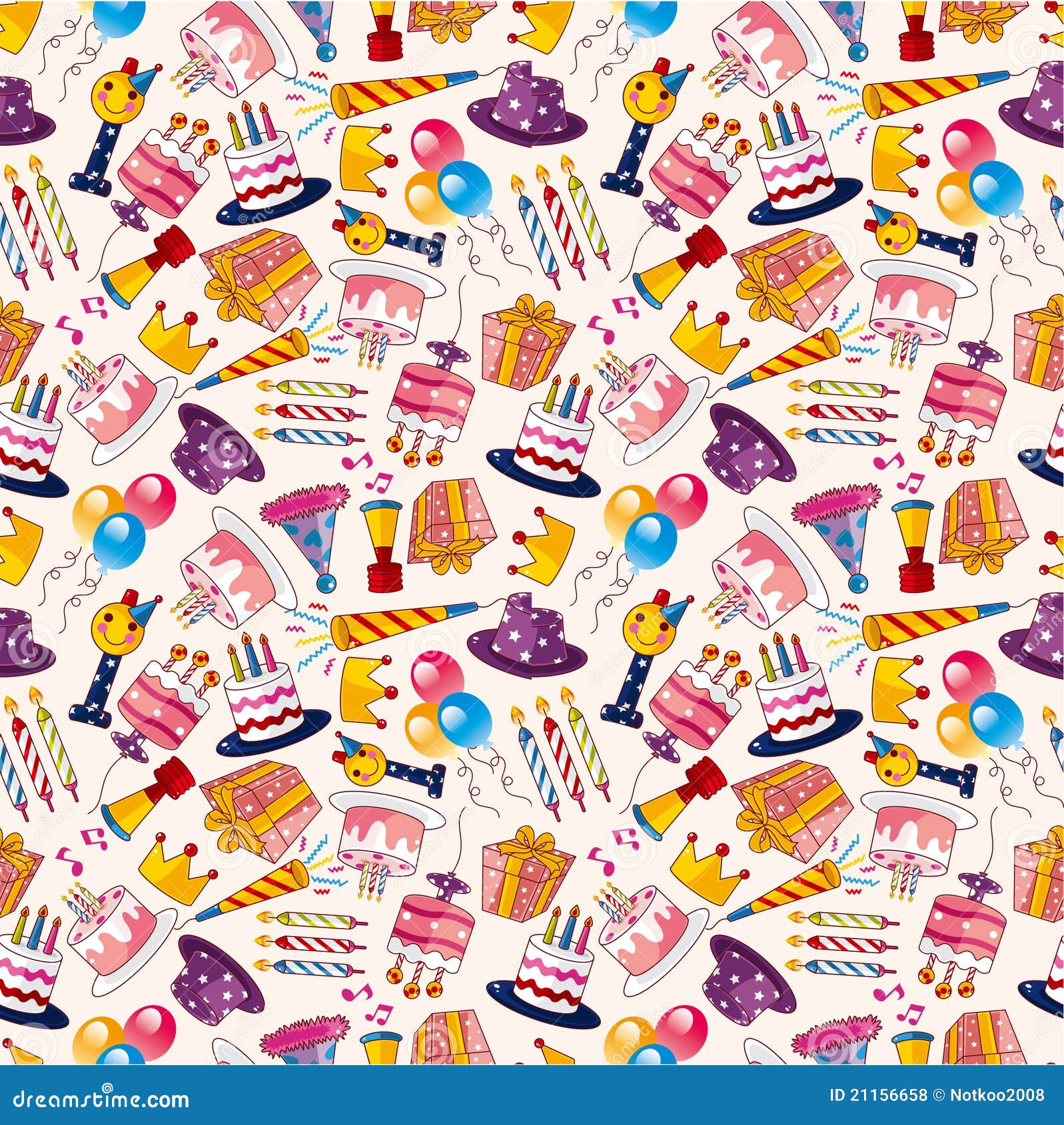 Seamless birthday pattern stock vector. Illustration of balloon - 21156658