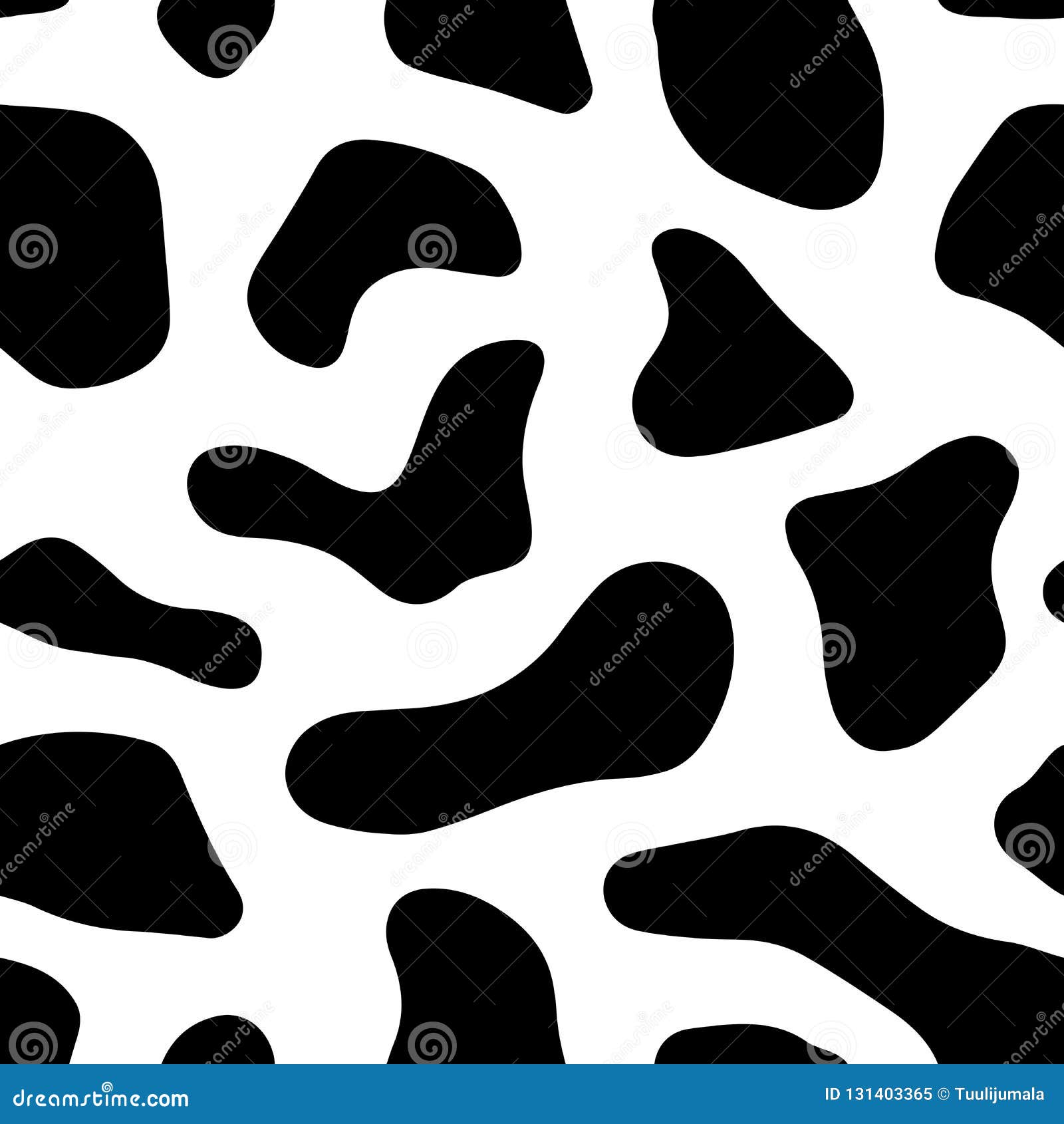 seamless black cow spots pattern