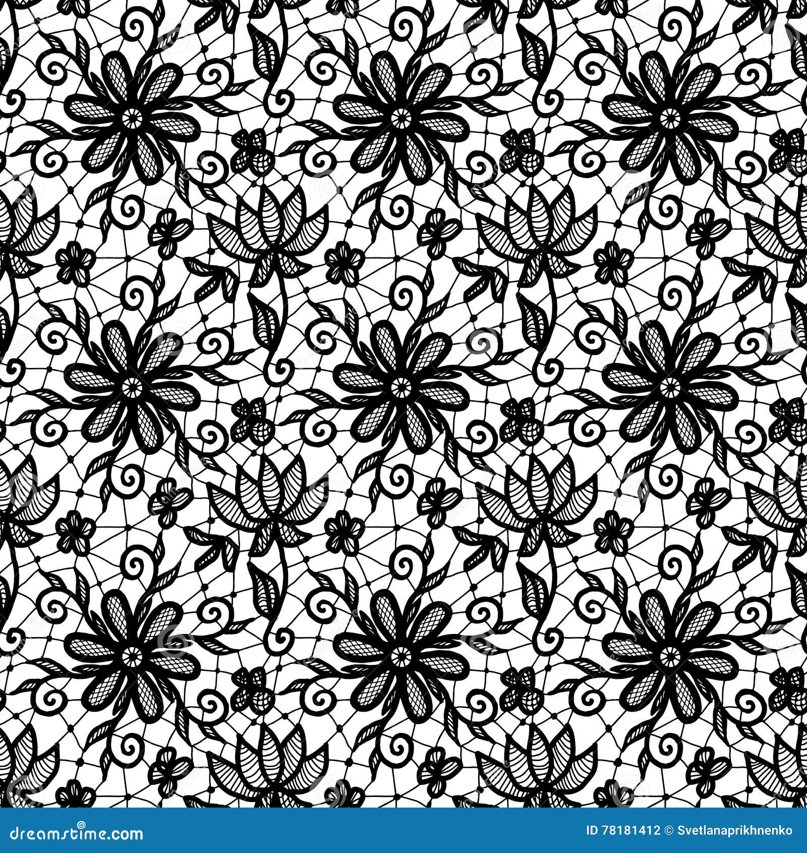 Seamless black lace stock vector. Illustration of wallpaper - 78181412