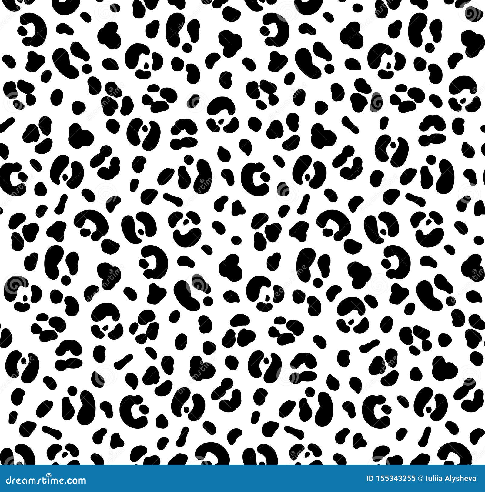 Seamless Black and White Color Leopard Print. Stock Vector ...