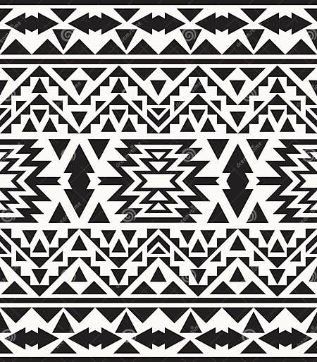 Seamless Black and White Navajo Pattern, Vector Illustration Stock ...