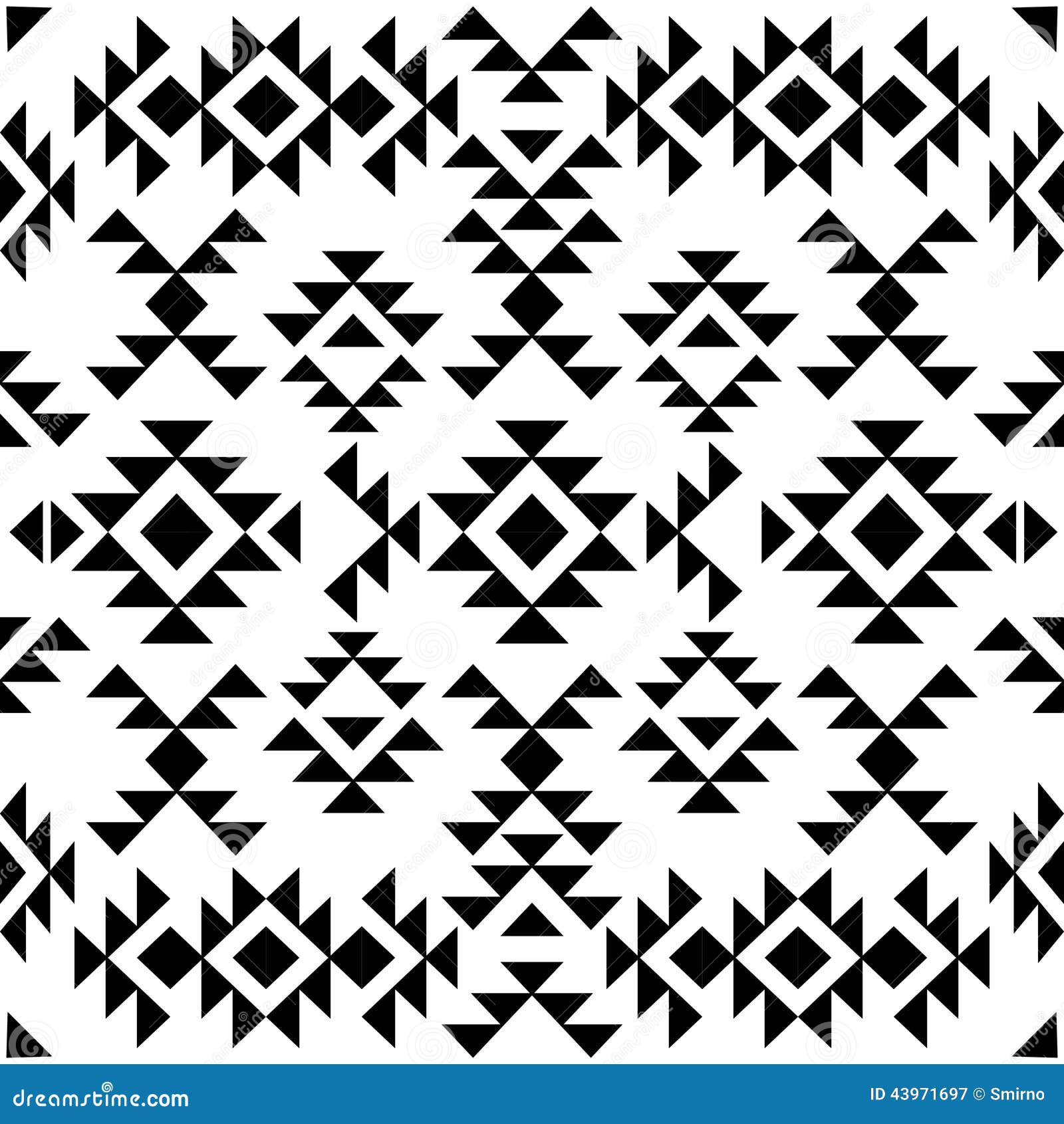 Seamless Black and White Navajo Pattern, Vector Illustration Stock ...