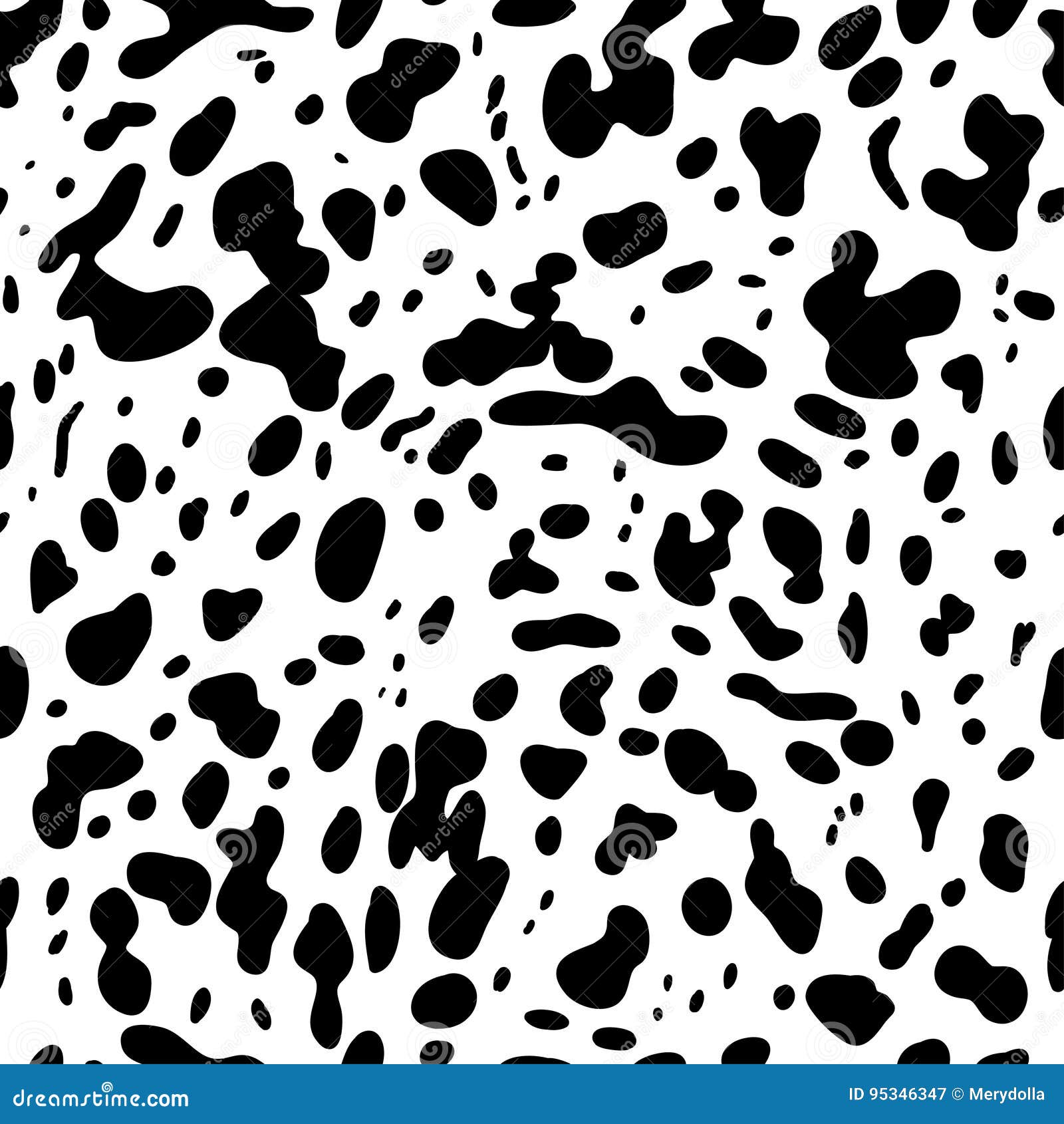 Seamless Black and White Pattern of Dalmatian Stock Illustration