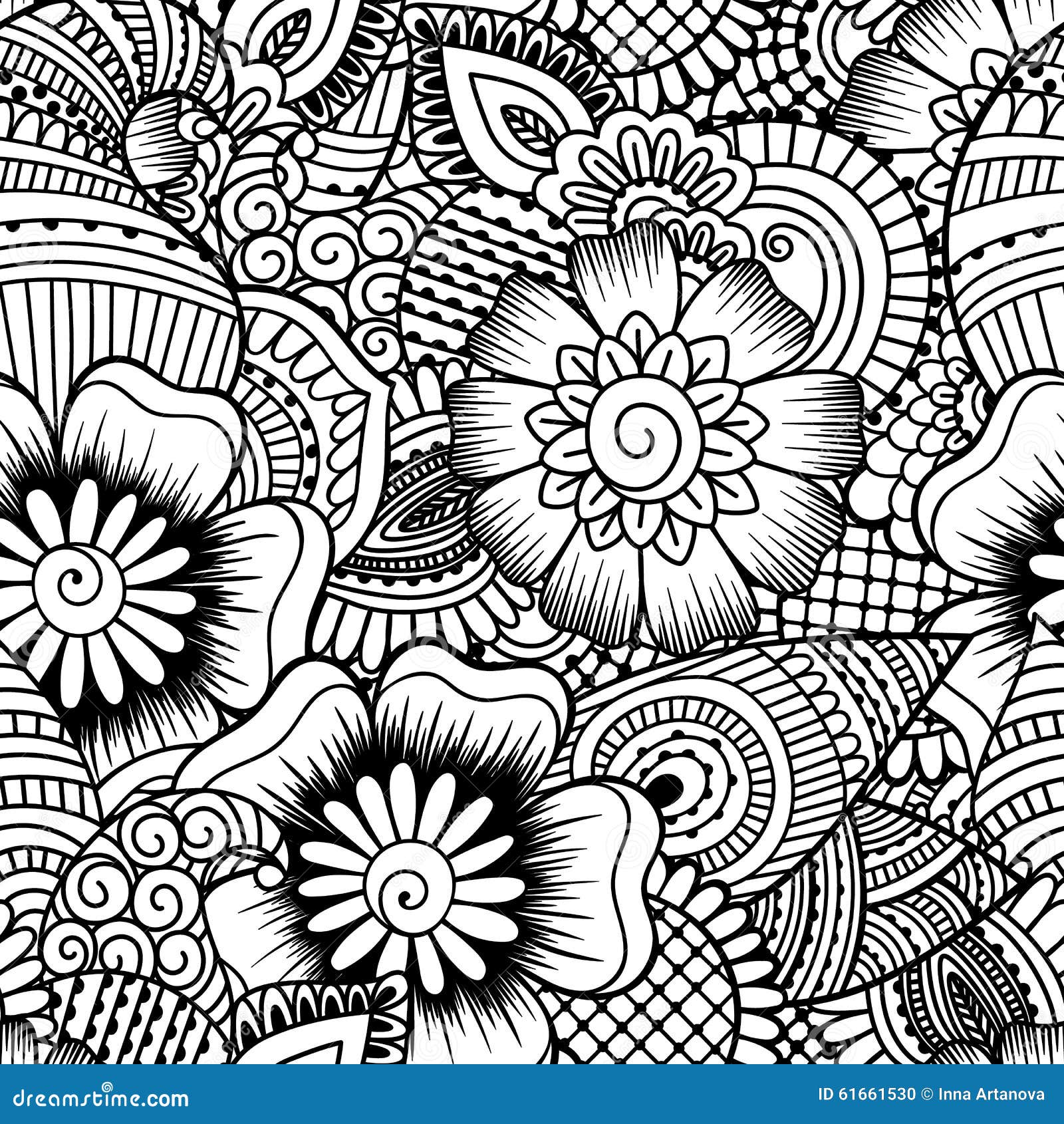 Seamless Black and White Pattern. Stock Vector - Illustration of ...