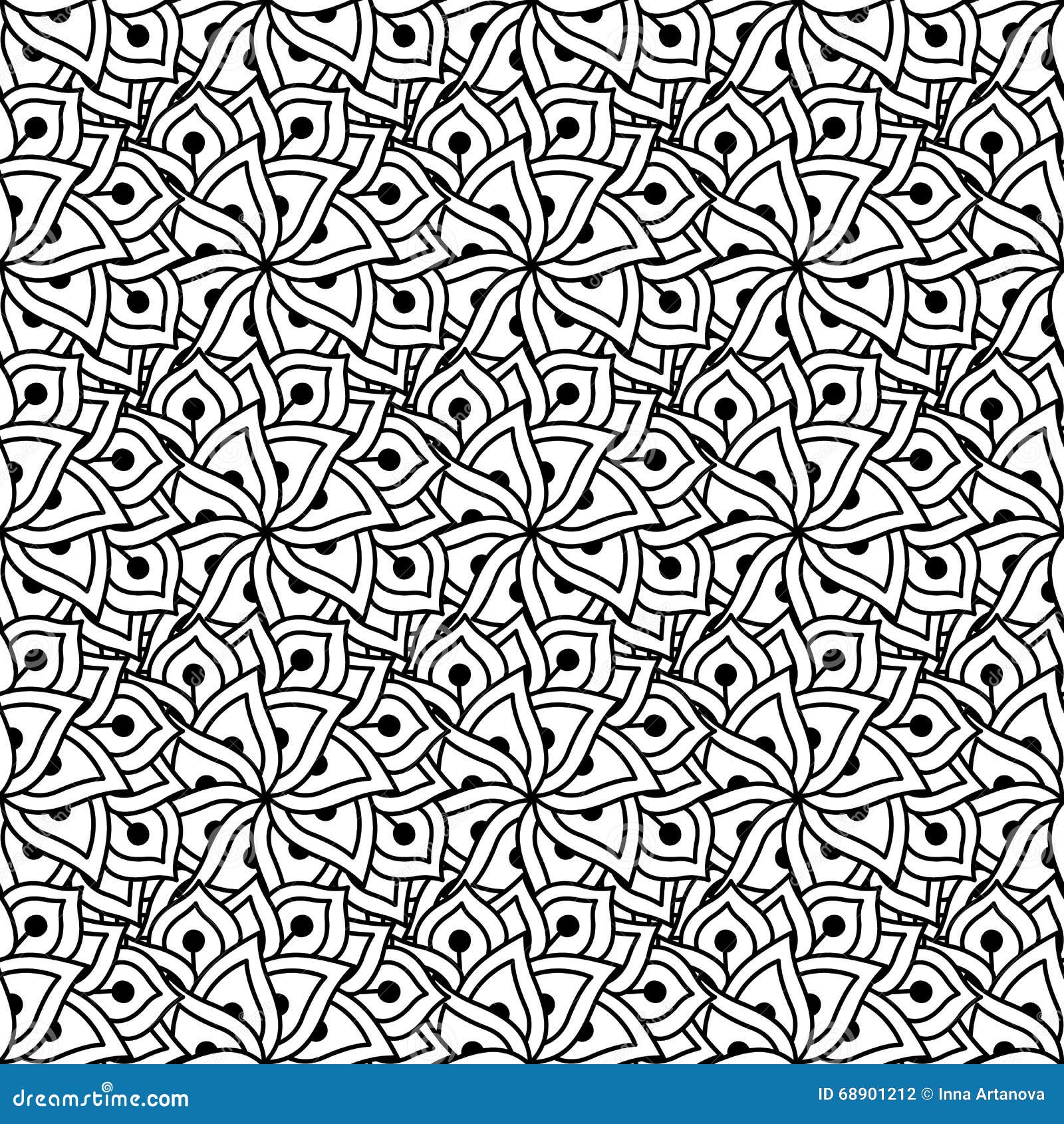 Seamless Black and White Pattern. Stock Vector - Illustration of lines ...