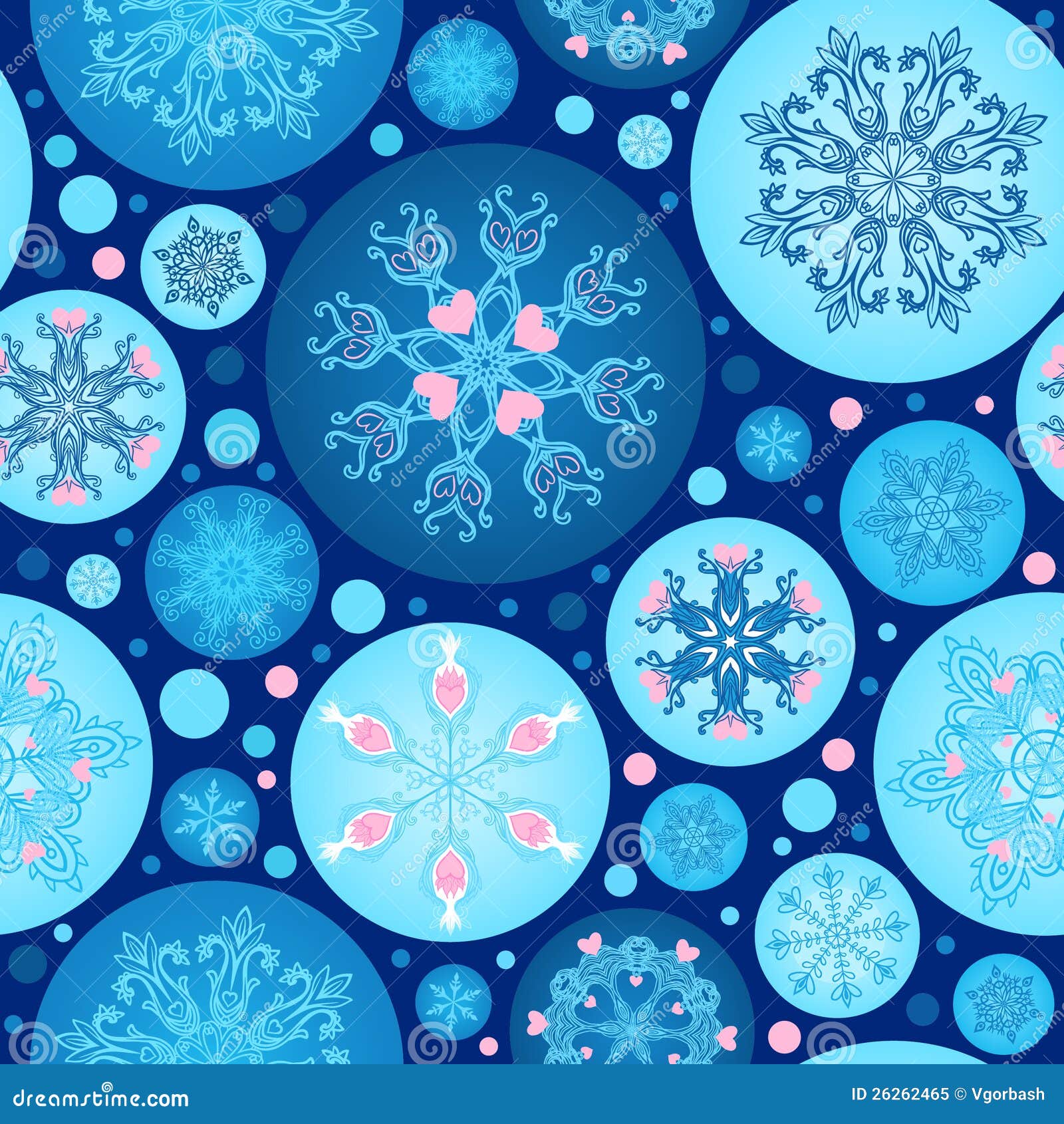 Seamless Blue Christmas Snowflake Pattern Stock Vector - Illustration ...