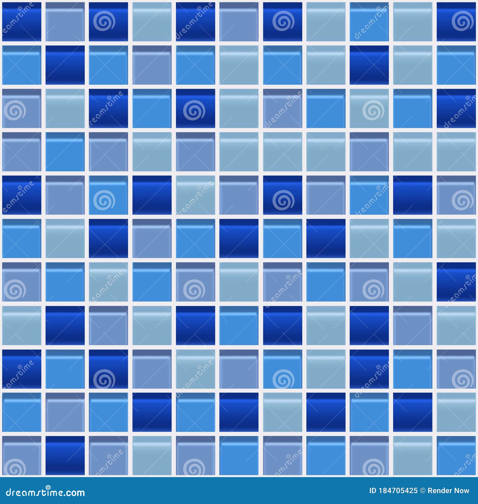 seamless blue mosaic glossy tiles texture pattern  realistic 