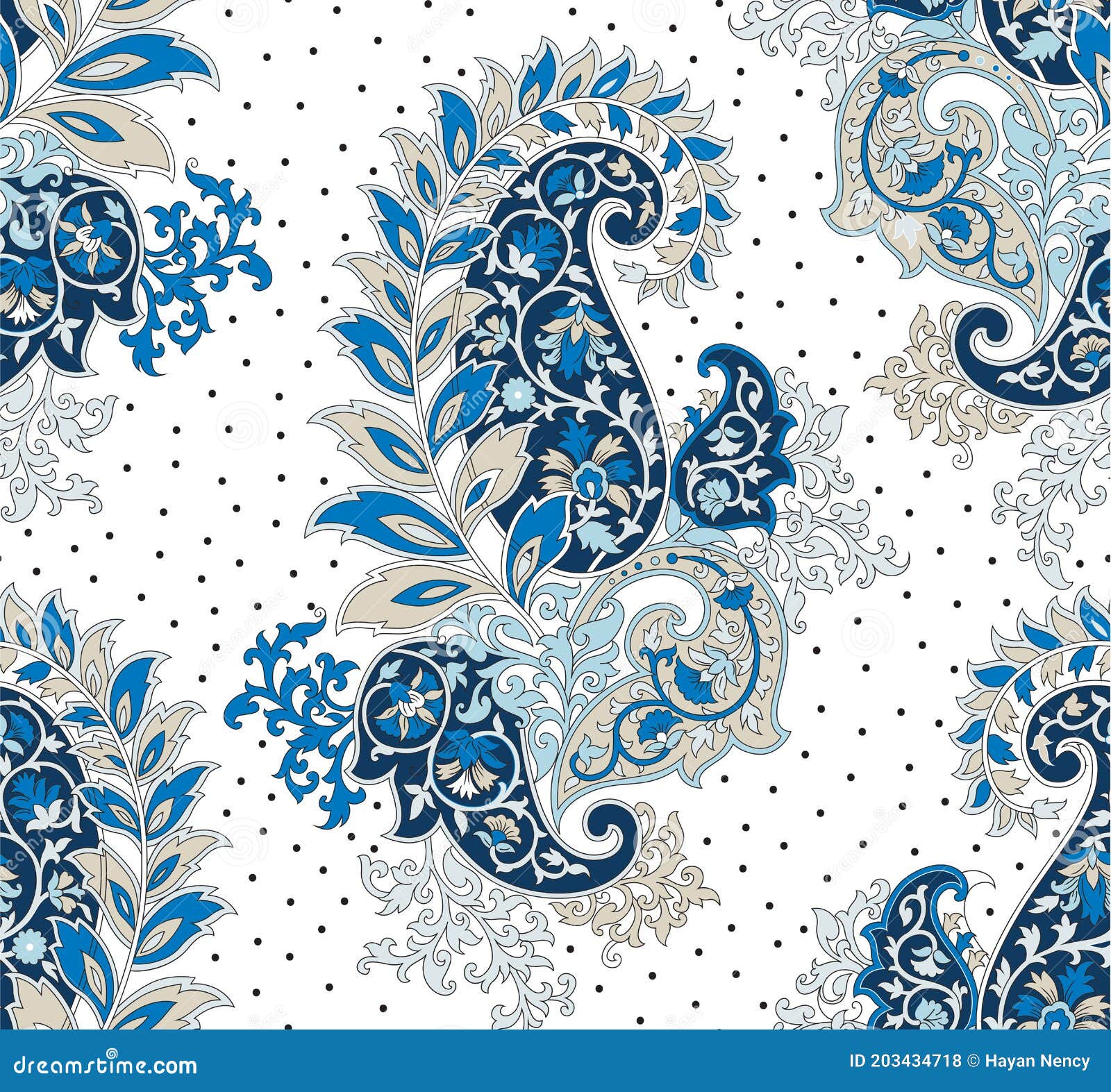 Blue Paisley Border RoyaltyFree Stock Photography