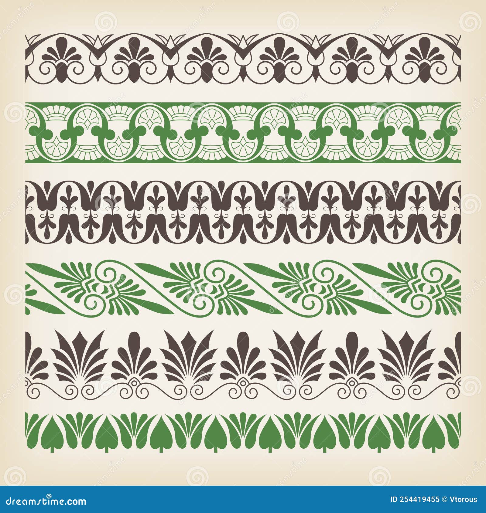 Seamless borders stock vector. Illustration of design 254419455