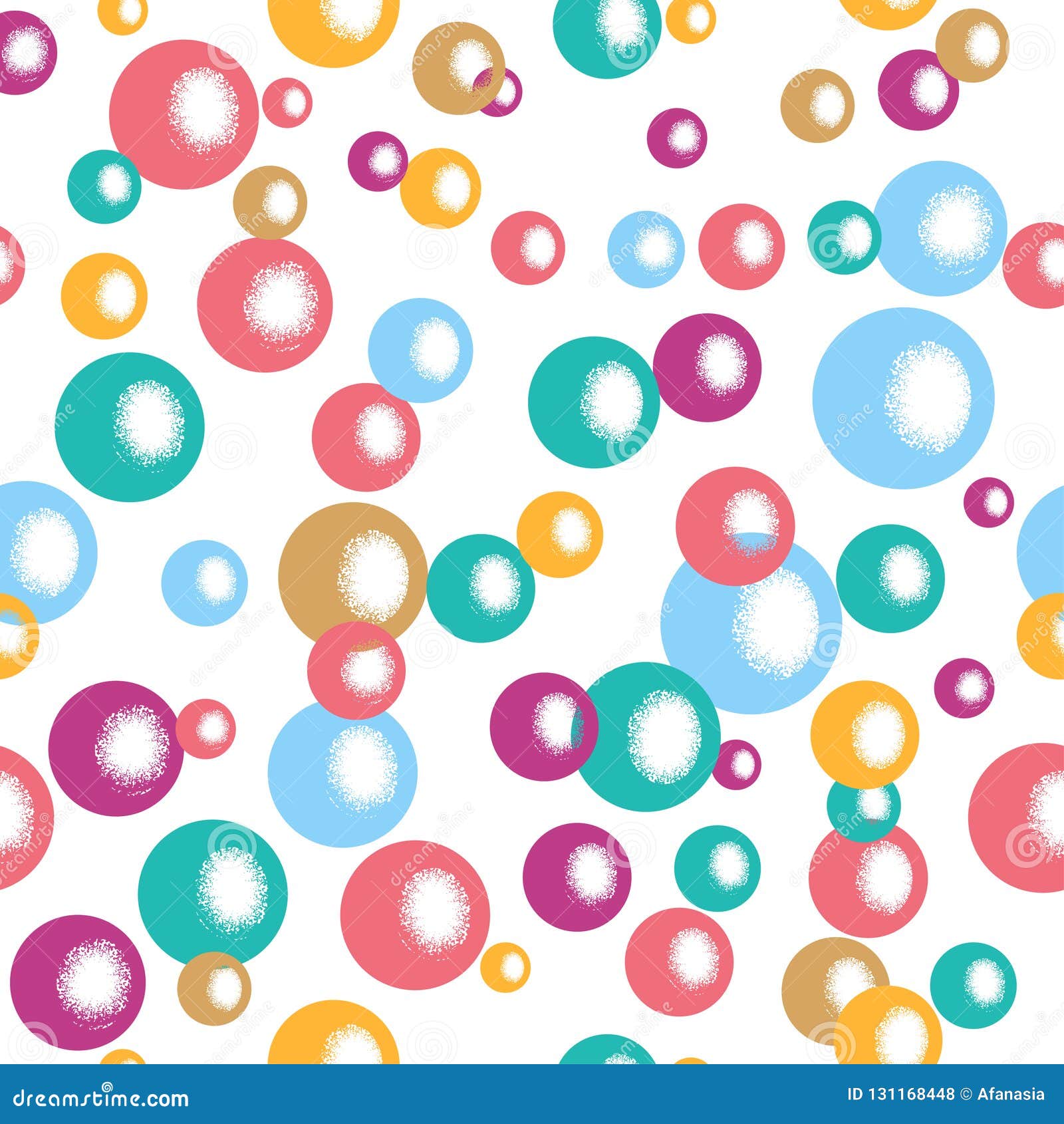 Seamless Bubbles Pattern. Colorful Vector Background Stock Vector
