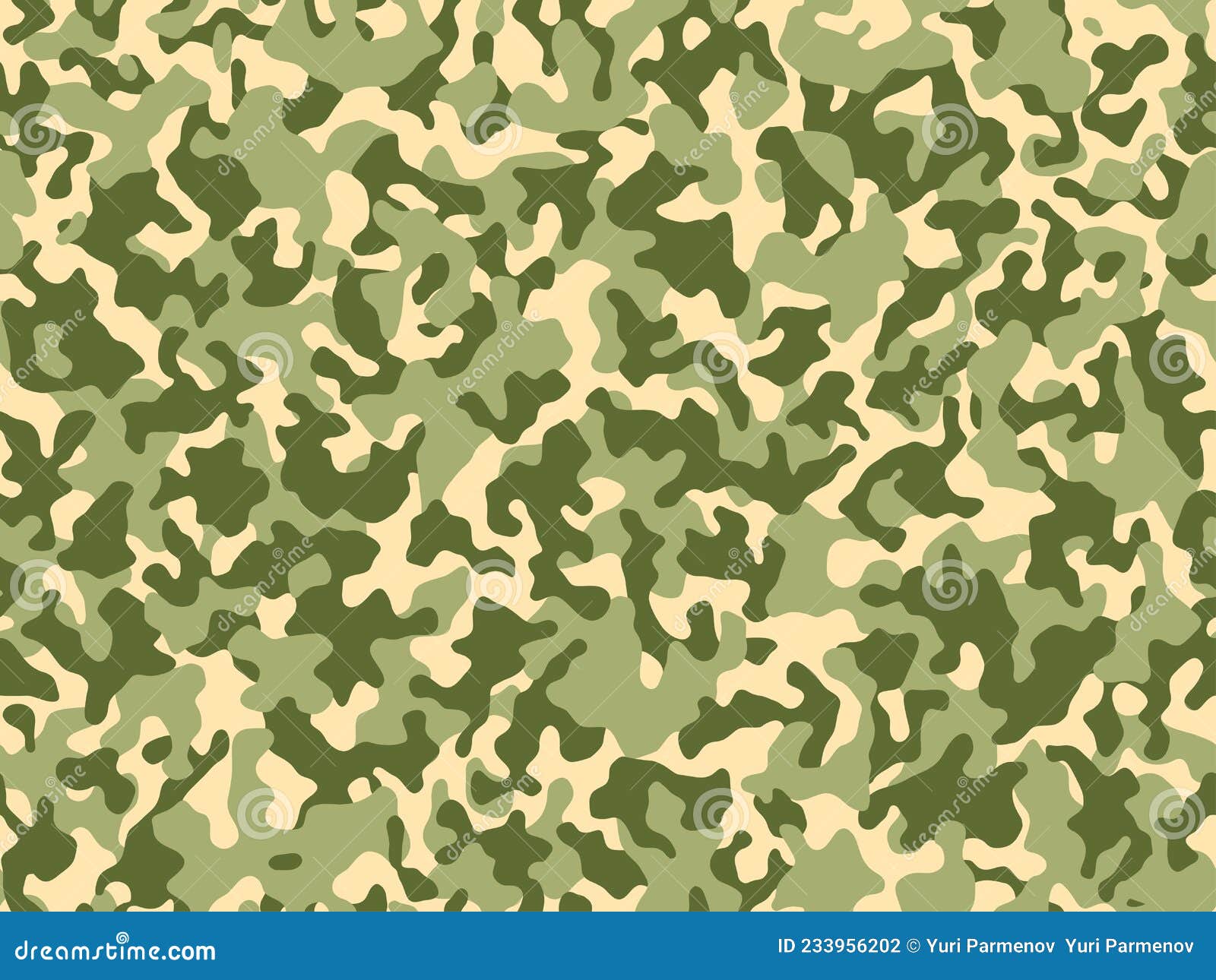 Seamless Camouflage Pattern. Military Camouflage Texture. Green